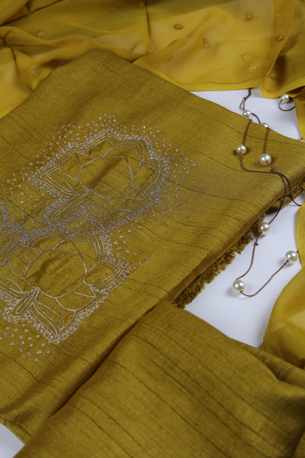 Purei Silk Piece Unstitched Suit Set – Classic Ethnic Style-391