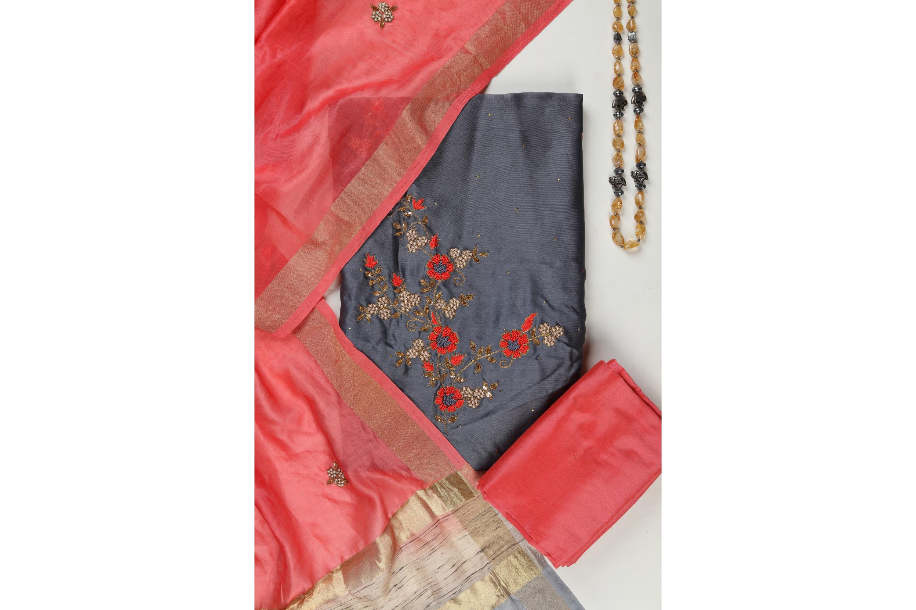 embroidered Chanderi set-2