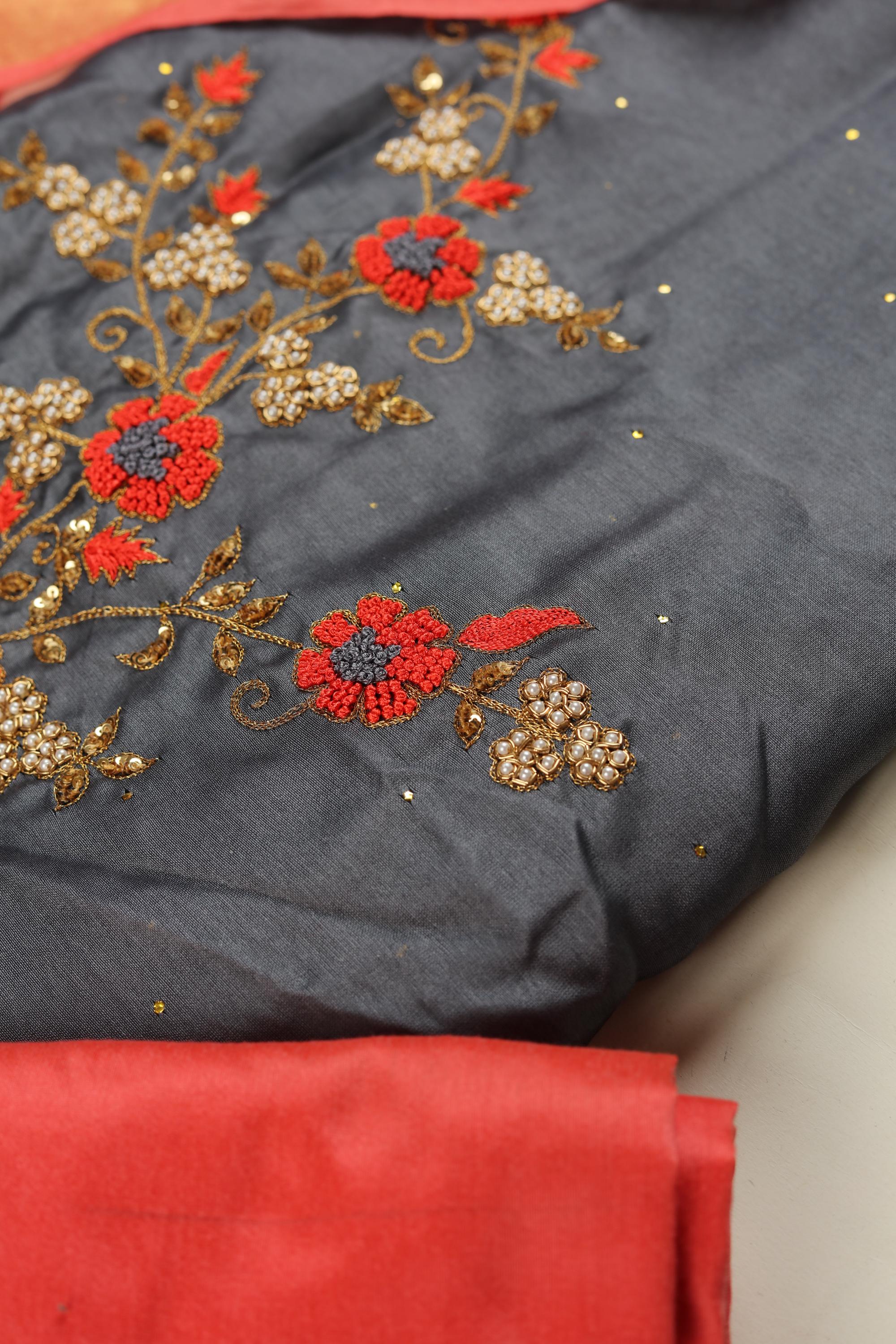 embroidered Chanderi set-2