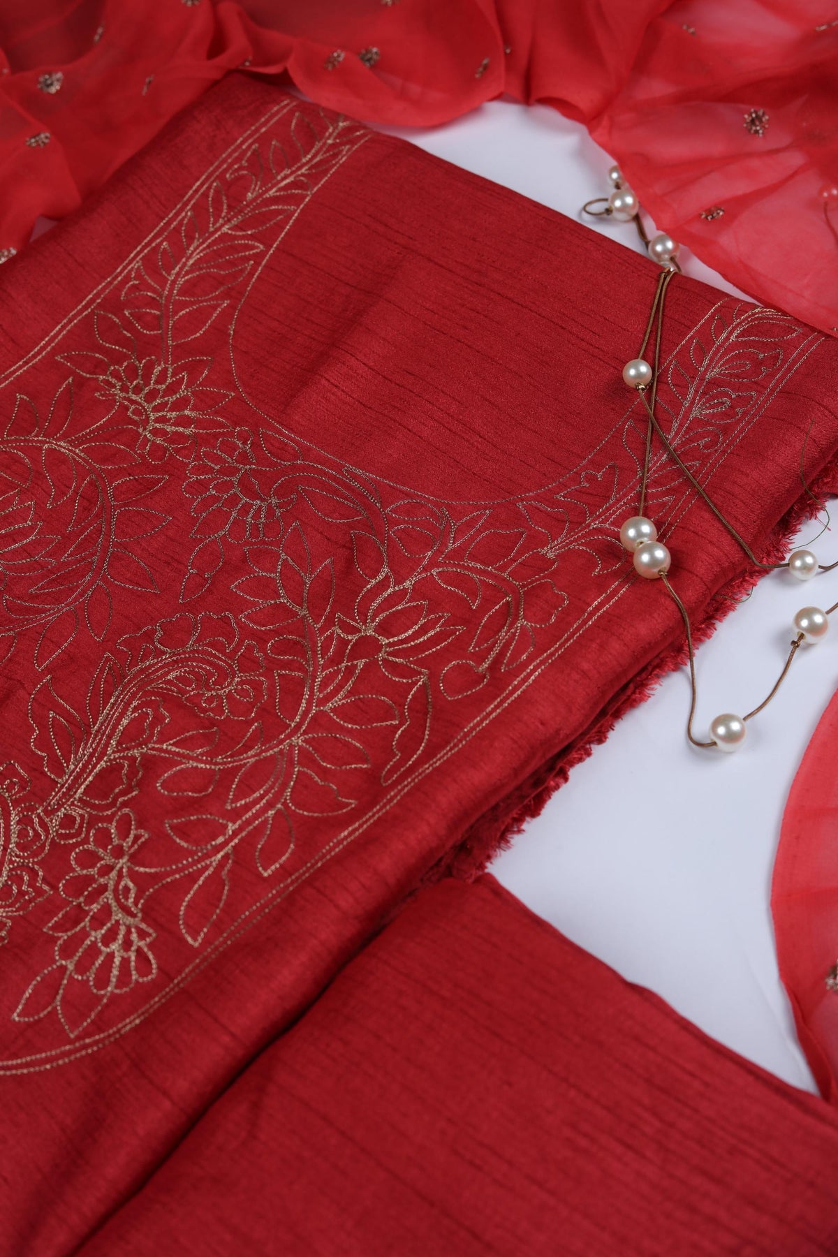 Purei Silk Piece Unstitched Suit Set – Classic Ethnic Style-376