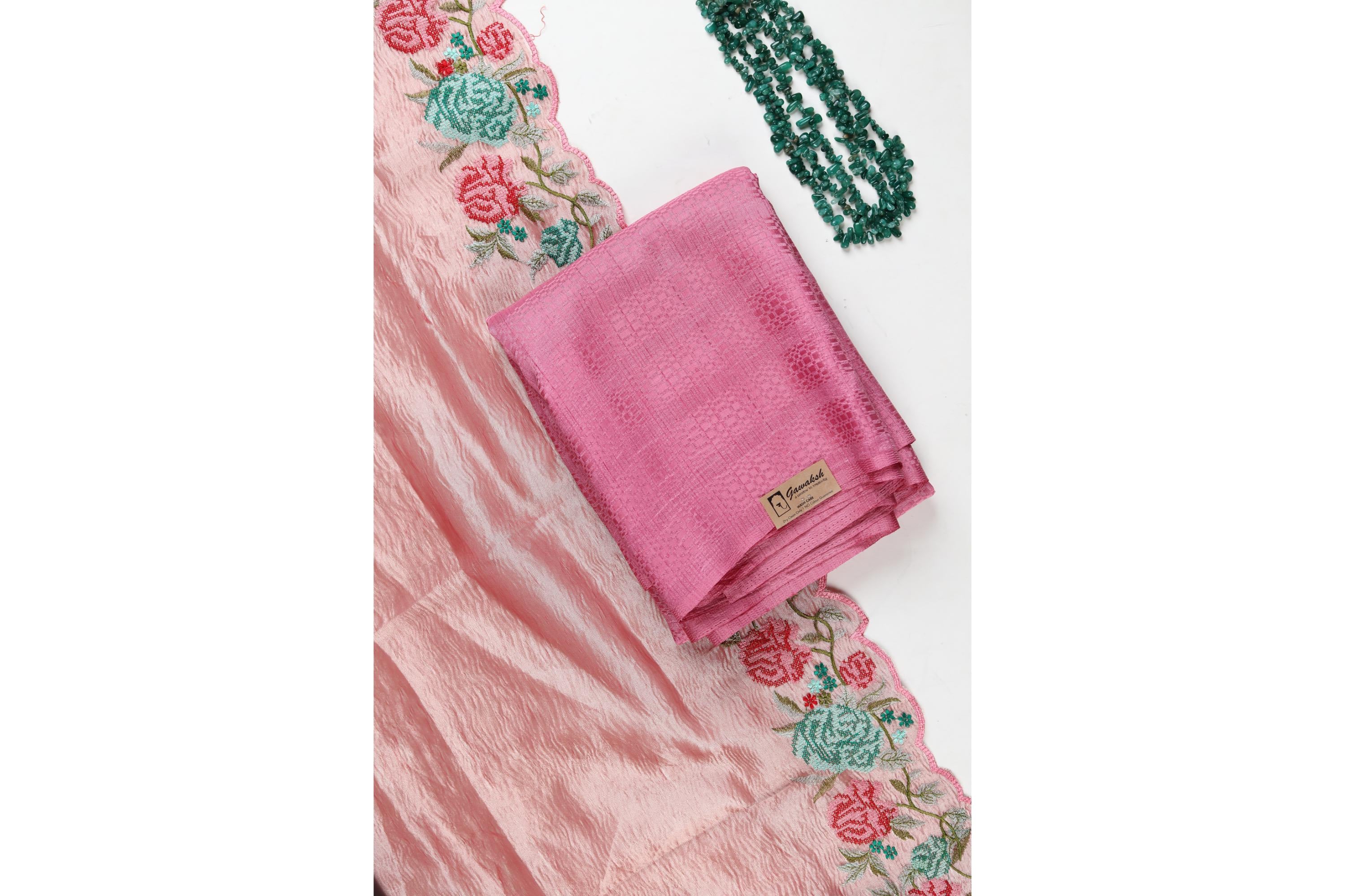 semi-silk Set with tissue dupatta-2