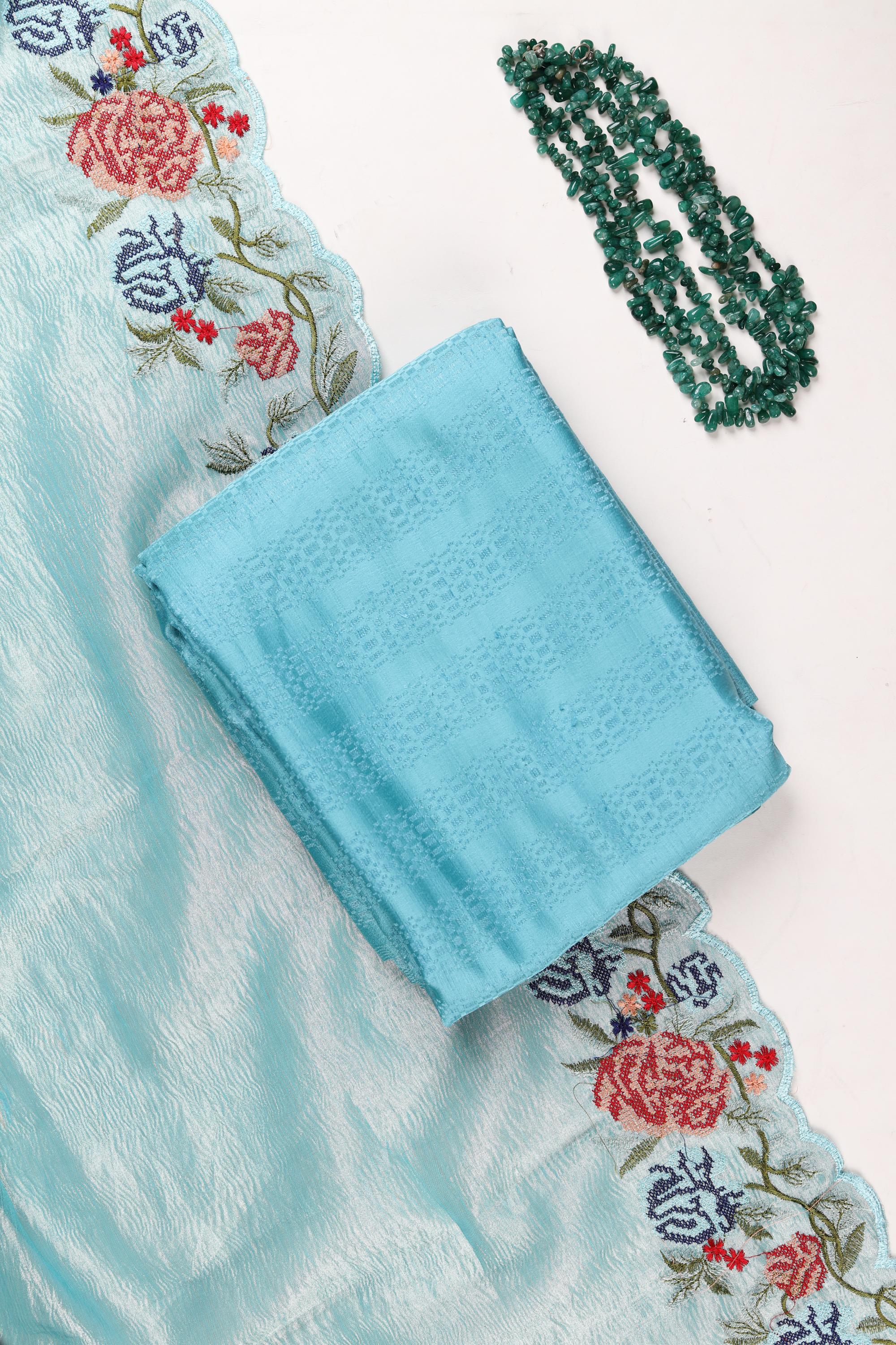 semi-silk Set with tissue dupatta-68