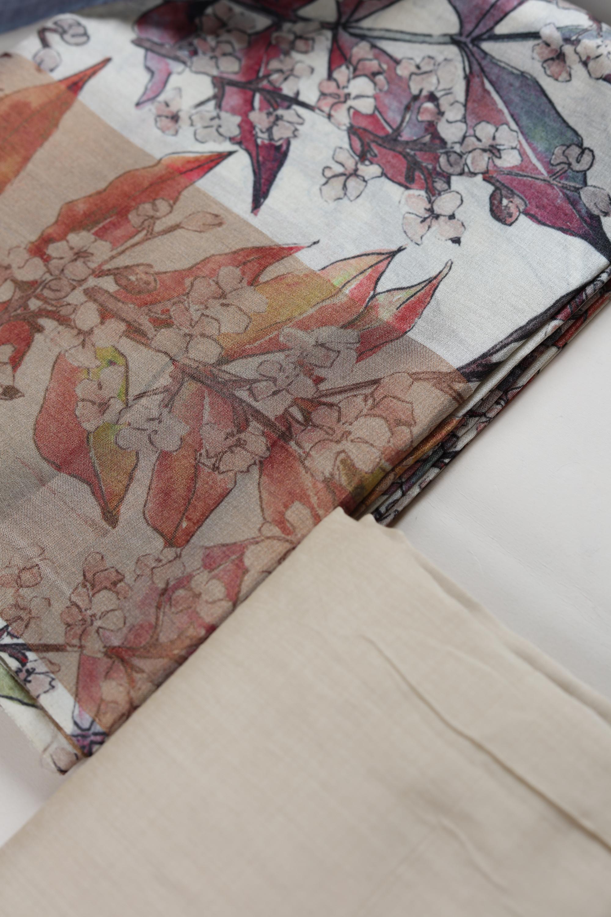 Tusser Printed Dupatta Set-229