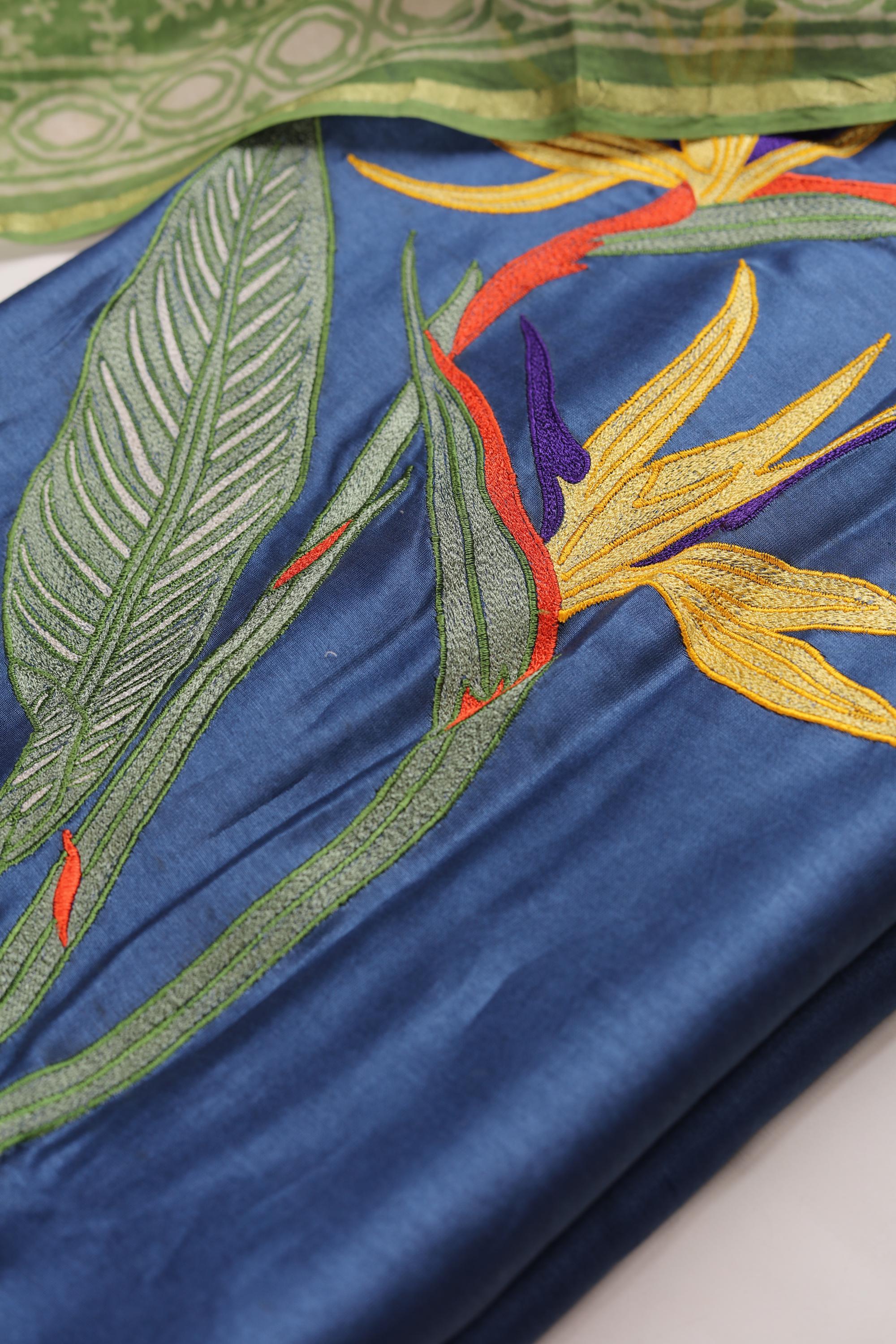 CHANDERI EMBROIDERED SET WITH PRINTED CHANDERI DUPATTA-9