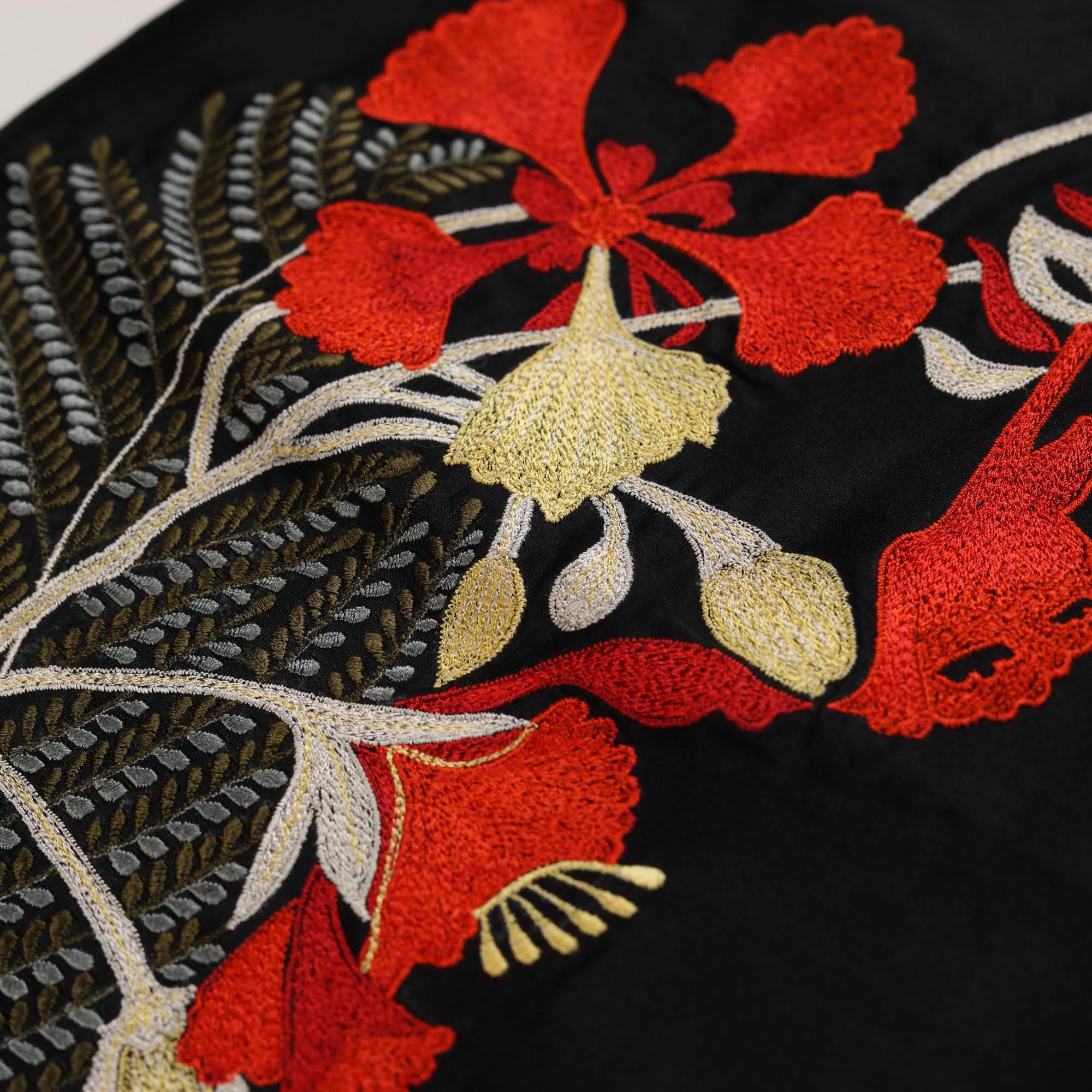 CHANDERI EMBROIDERED SET WITH PRINTED CHANDERI DUPATTA-8