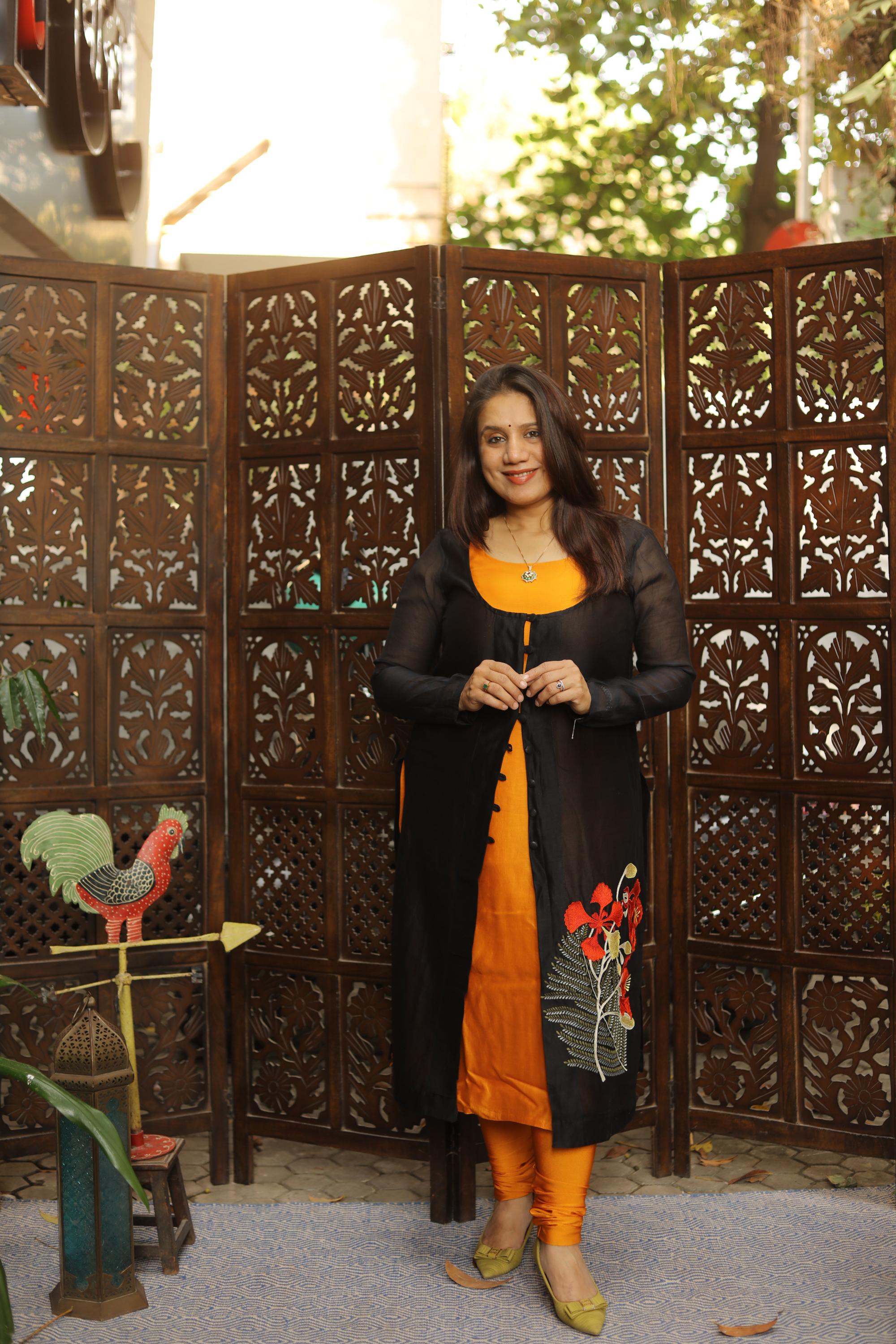 Embroidered Chanderi Jacket set