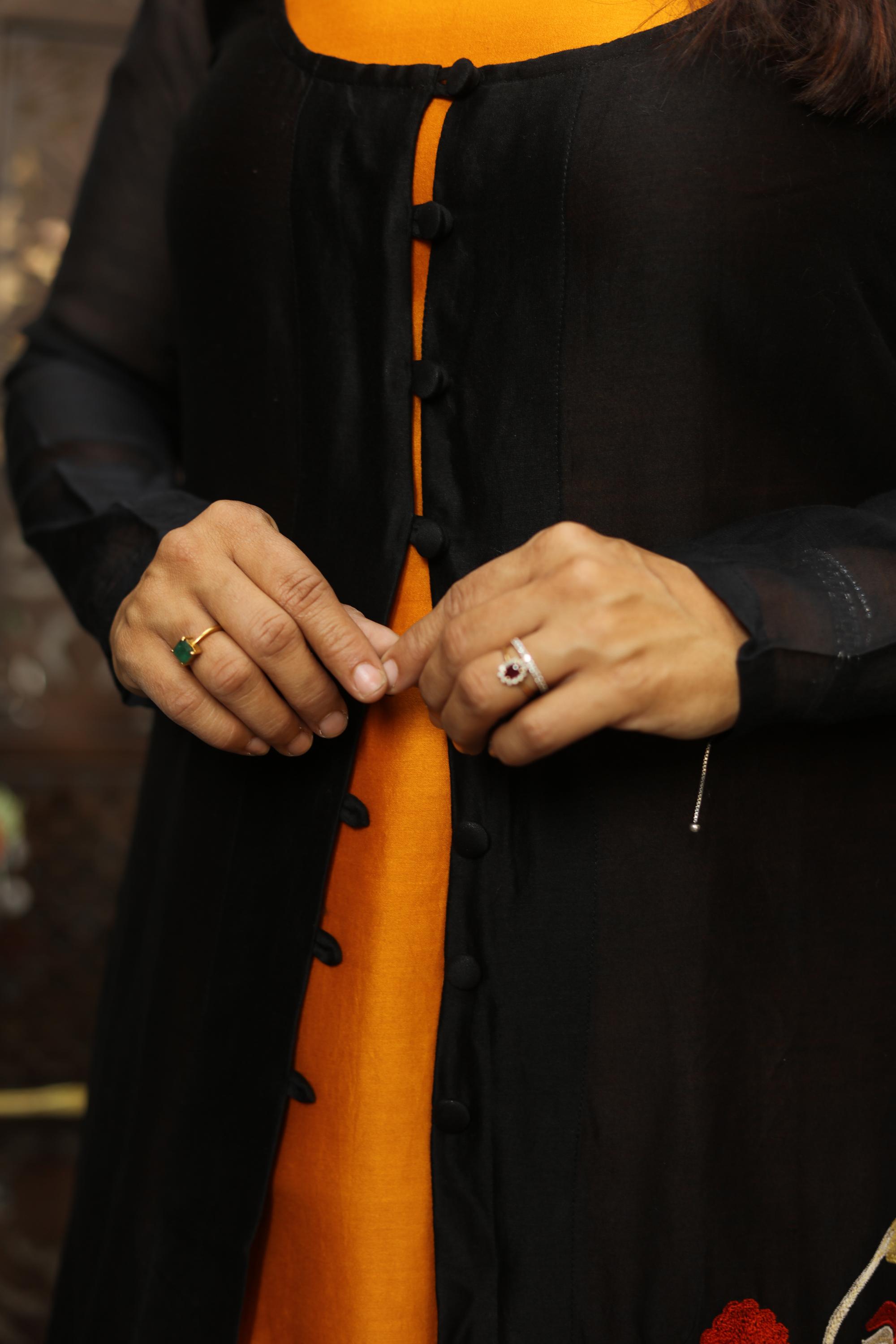 Embroidered Chanderi Jacket set