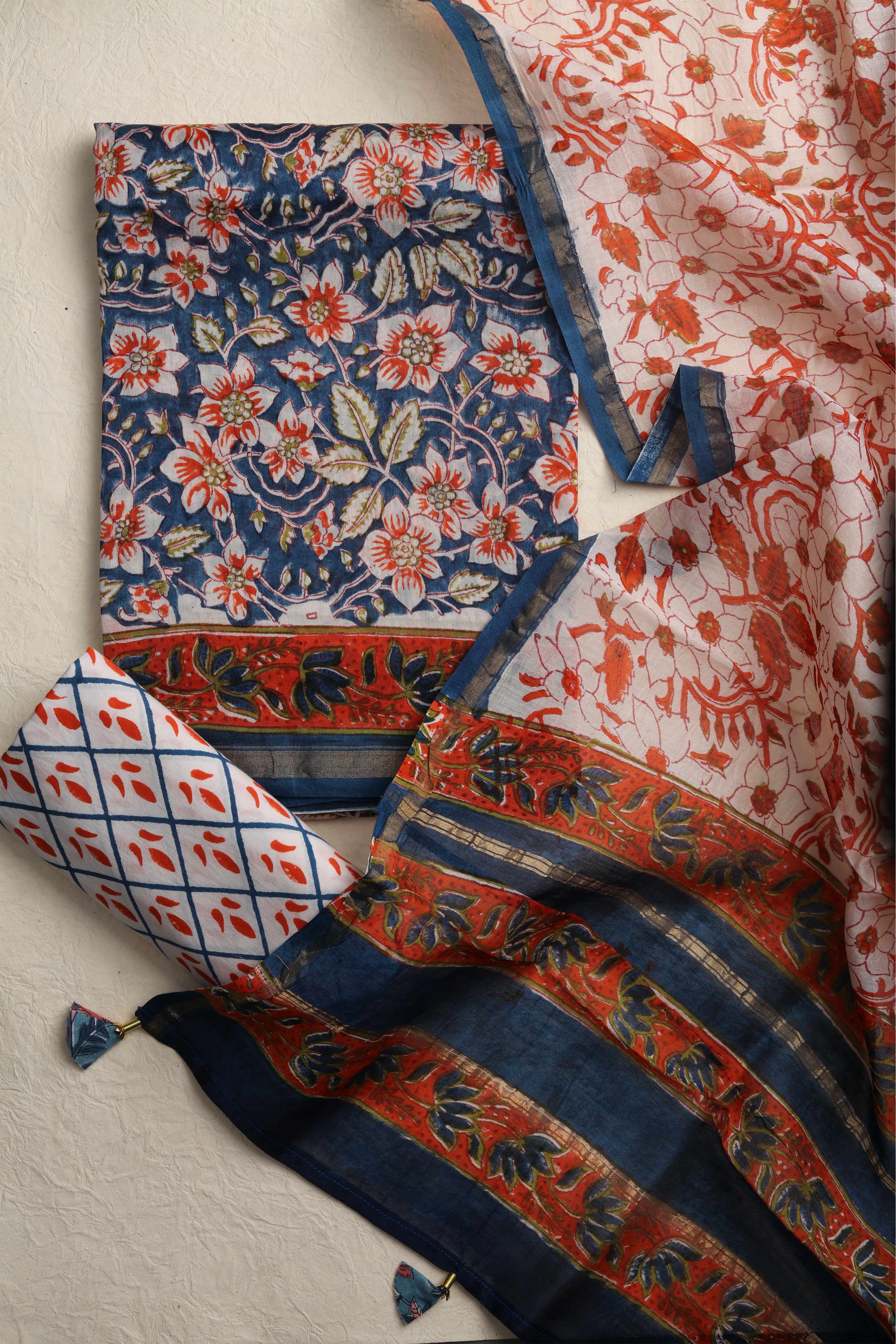 Chanderi Printed - 5UNSO3 - Mishran Set Of 3