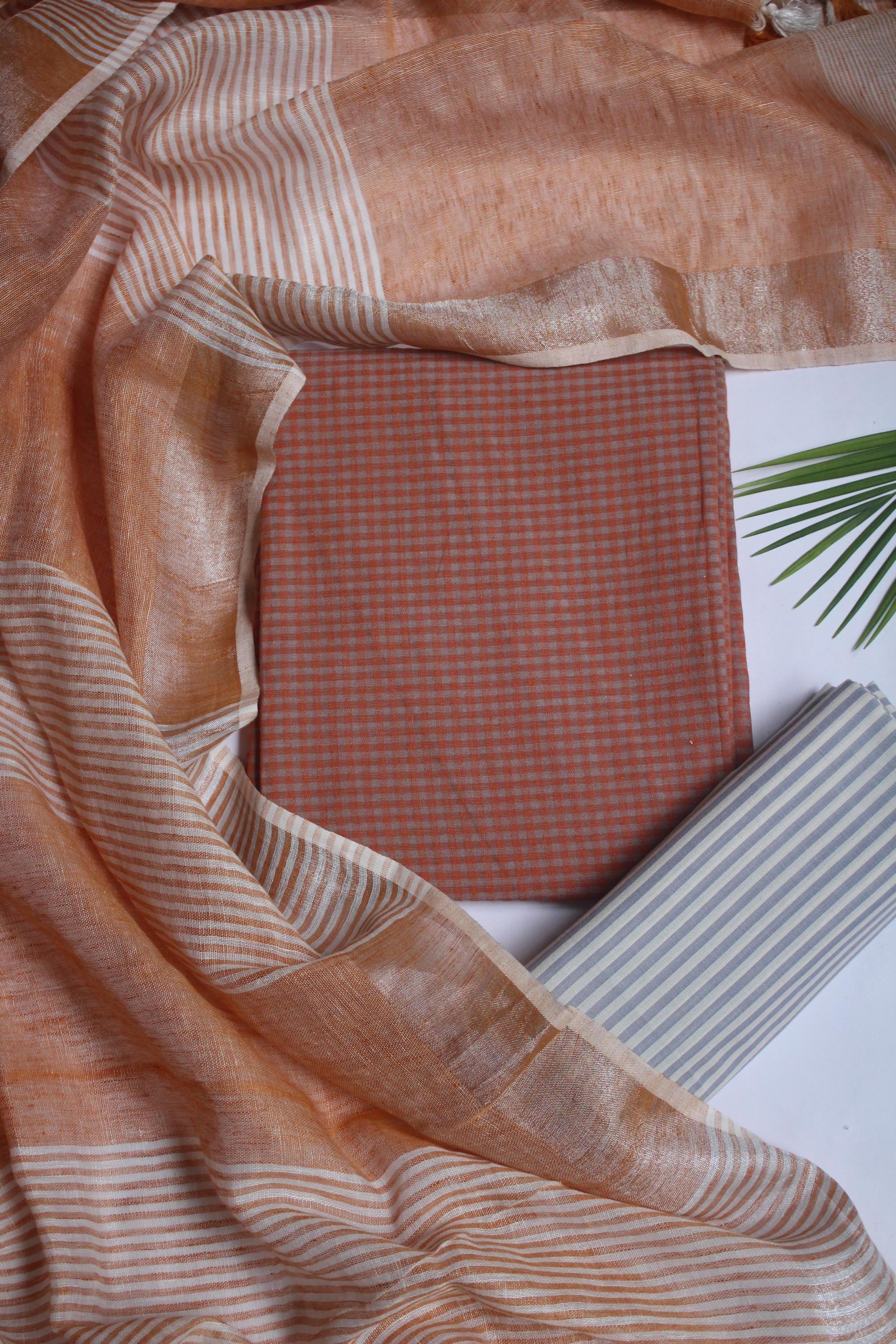 Cotton 3 Piece Unstitched Set - 100