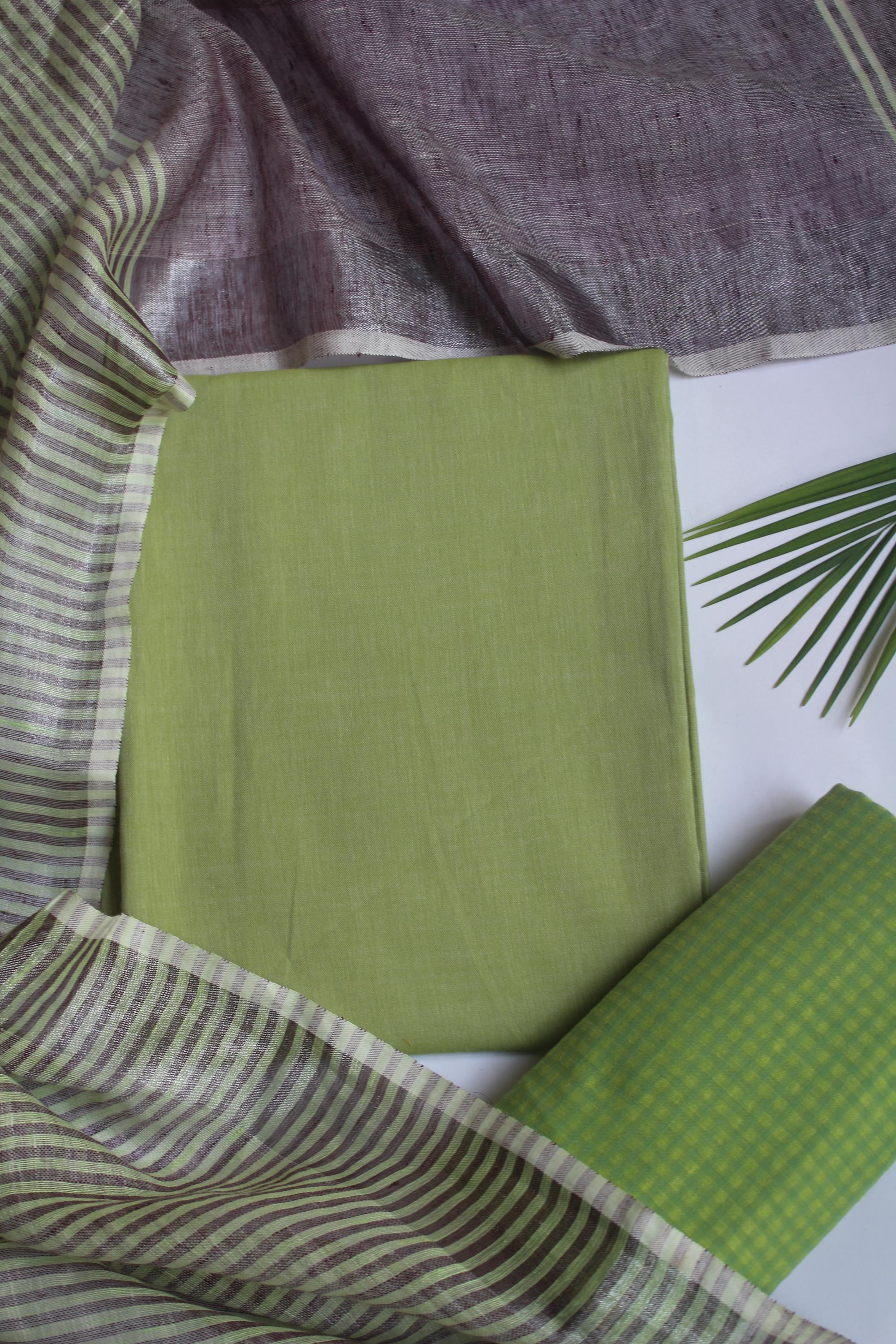 Cotton 3 Piece Unstitched Set - 94 a