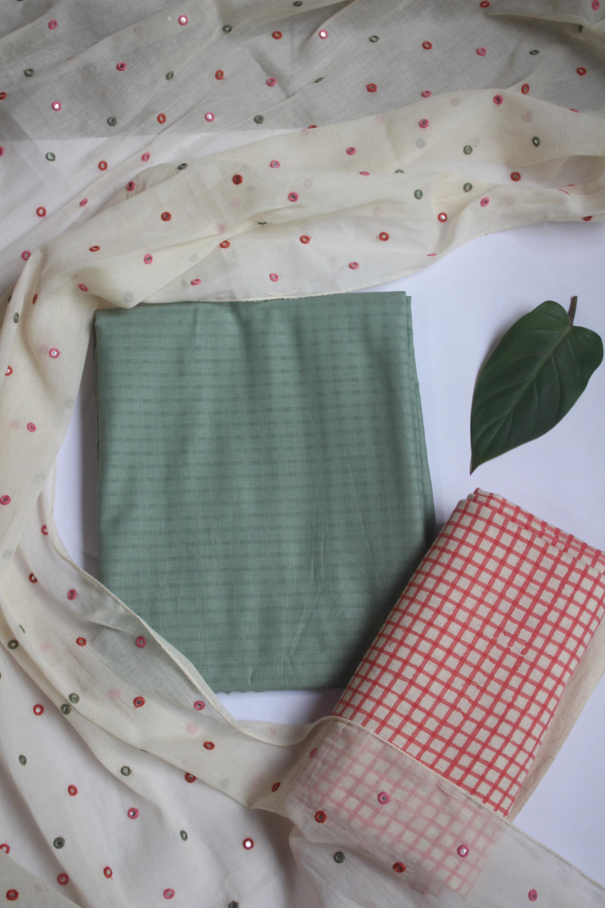 Cotton 3 Piece Unstitched Set -102