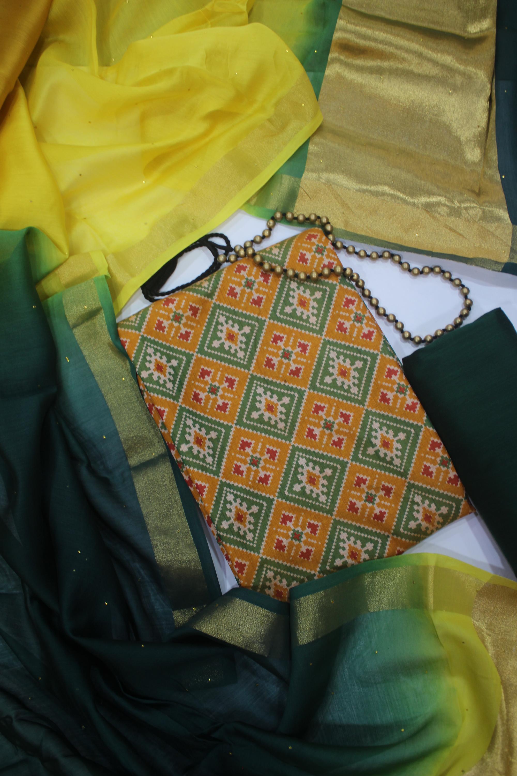 Ikkat 3 Piece Unstitched Set -127