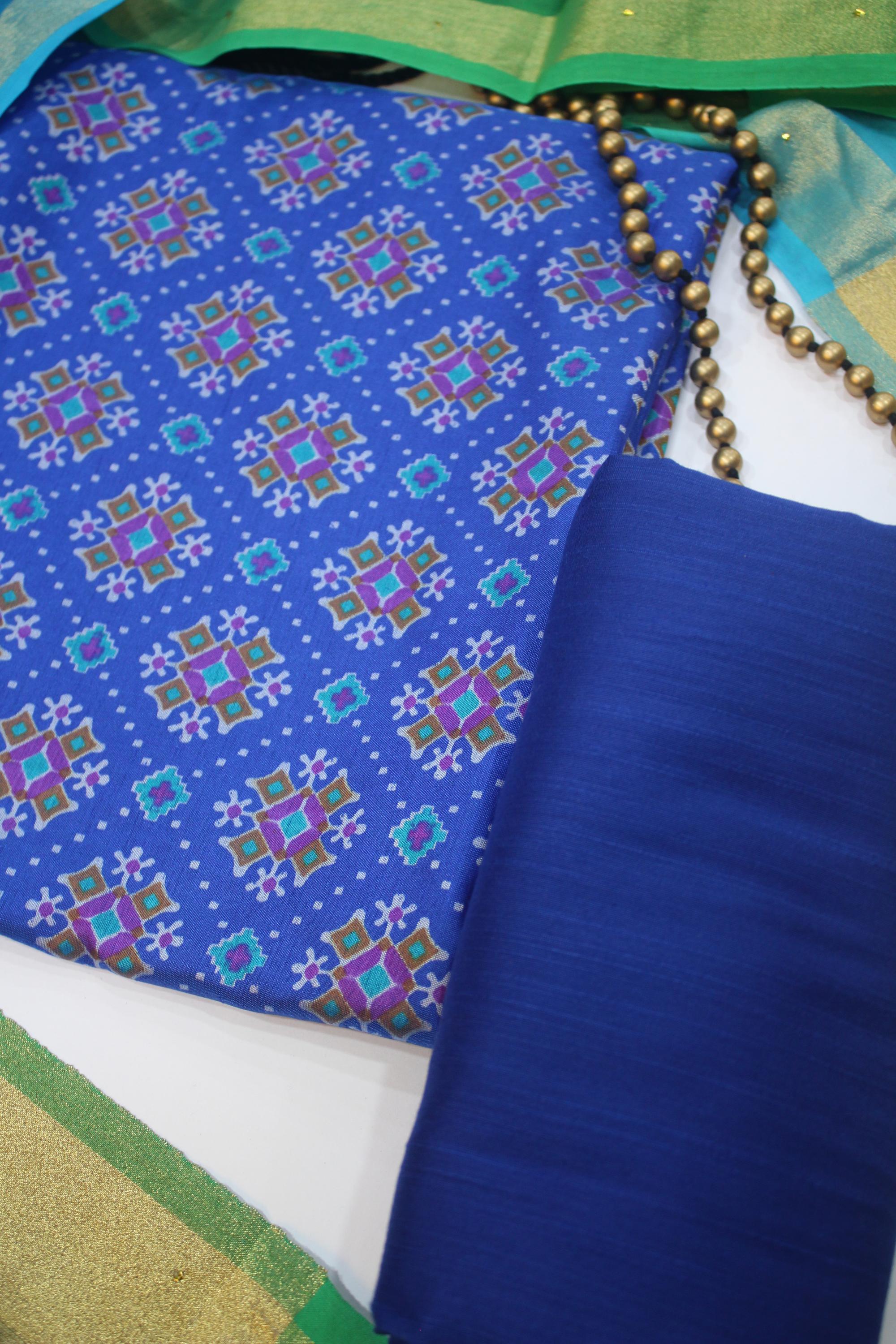 Ikkat 3 Piece Unstitched Set -128