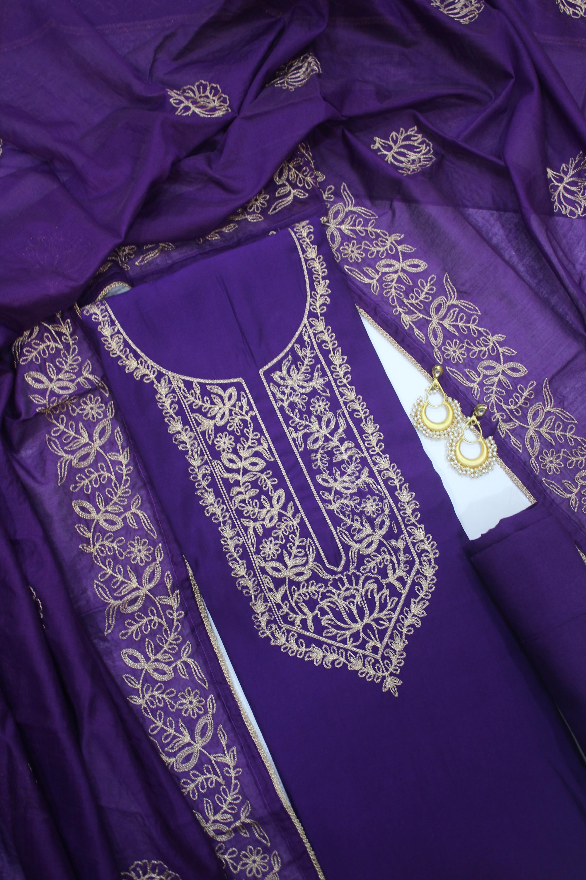 Semi Silk 3 Piece Unstitched Set -134