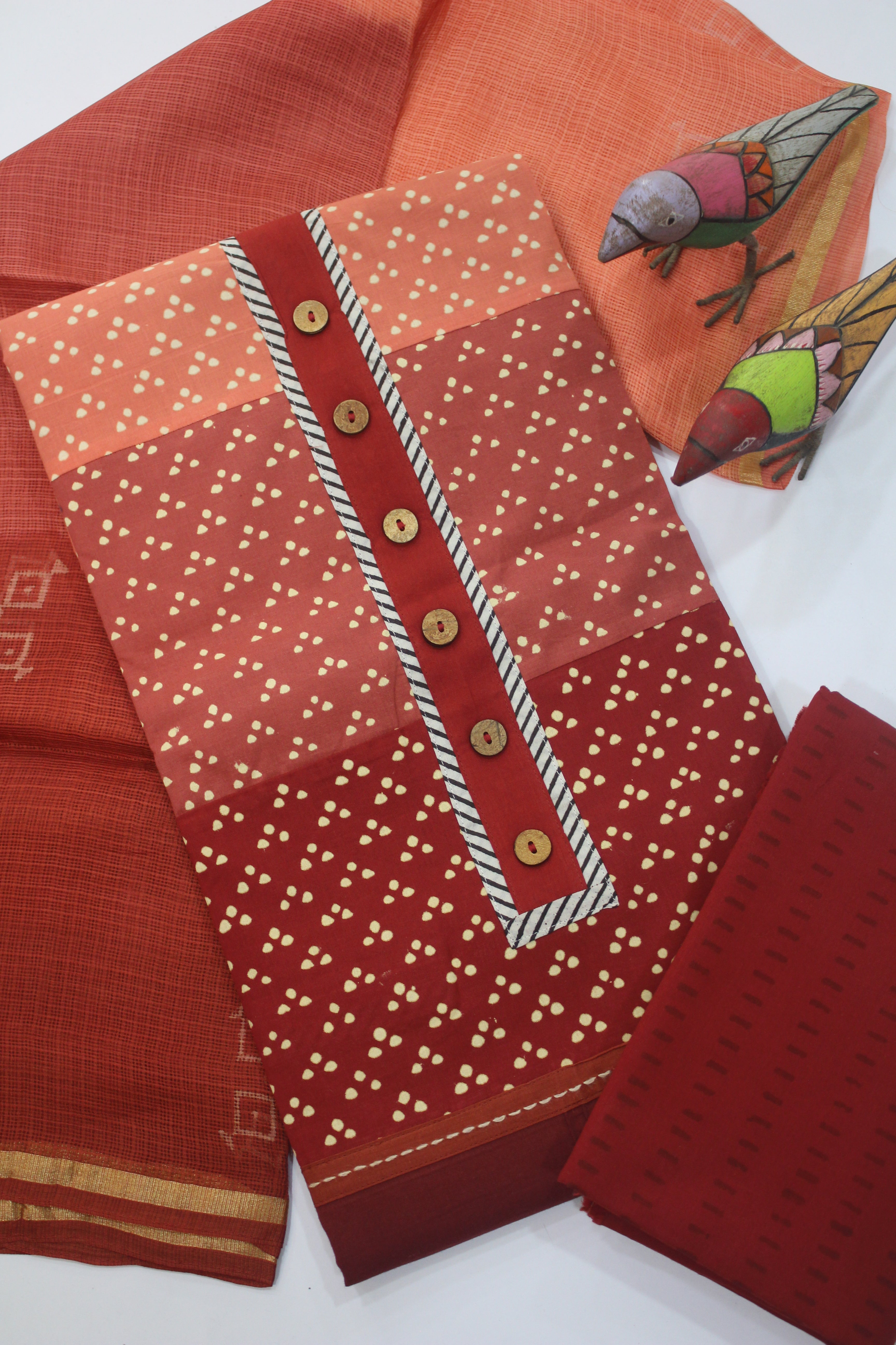 Cotton 3 Piece Unstitched Set -154