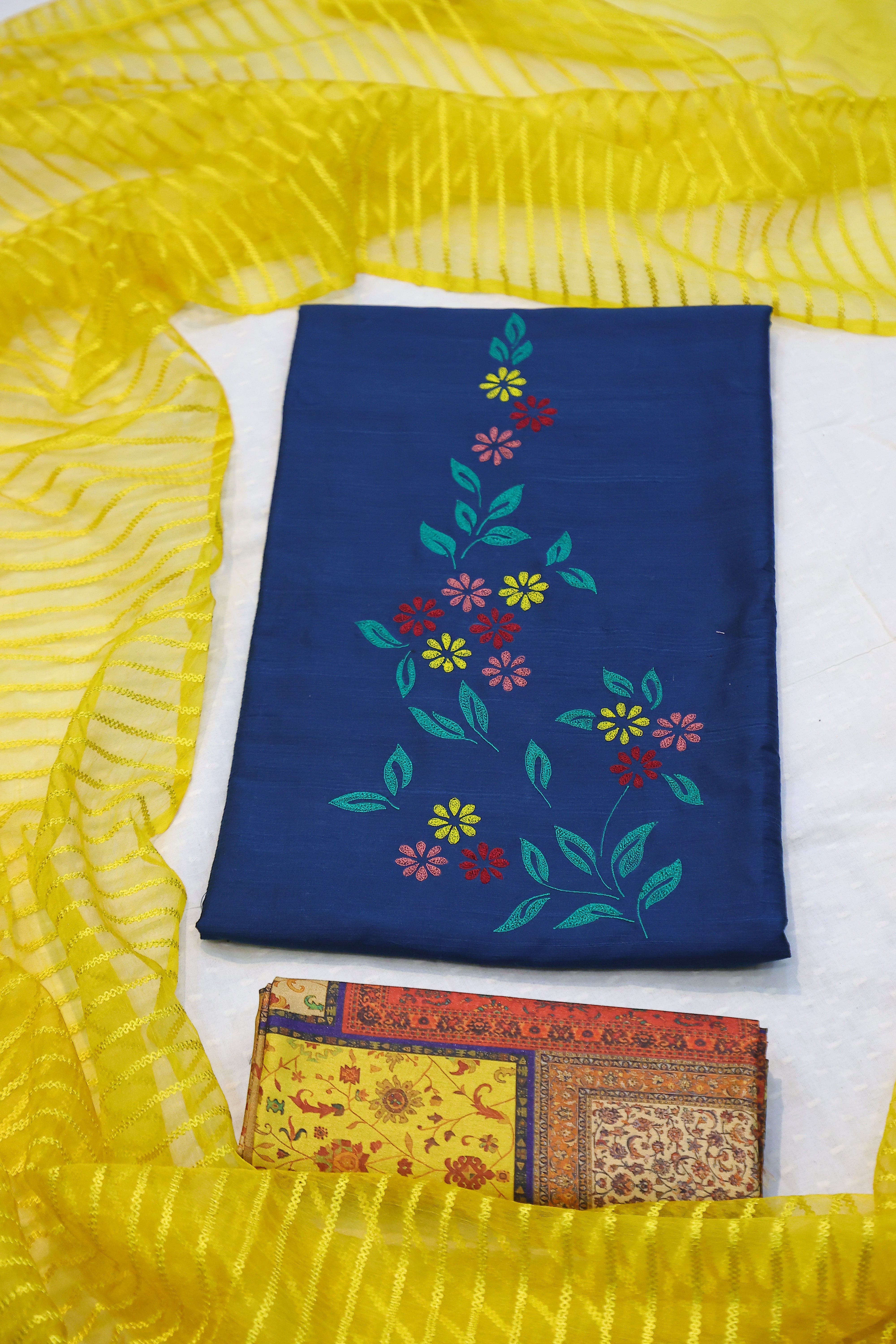 Cotton Silk 3 Piece Unstitched Set -18