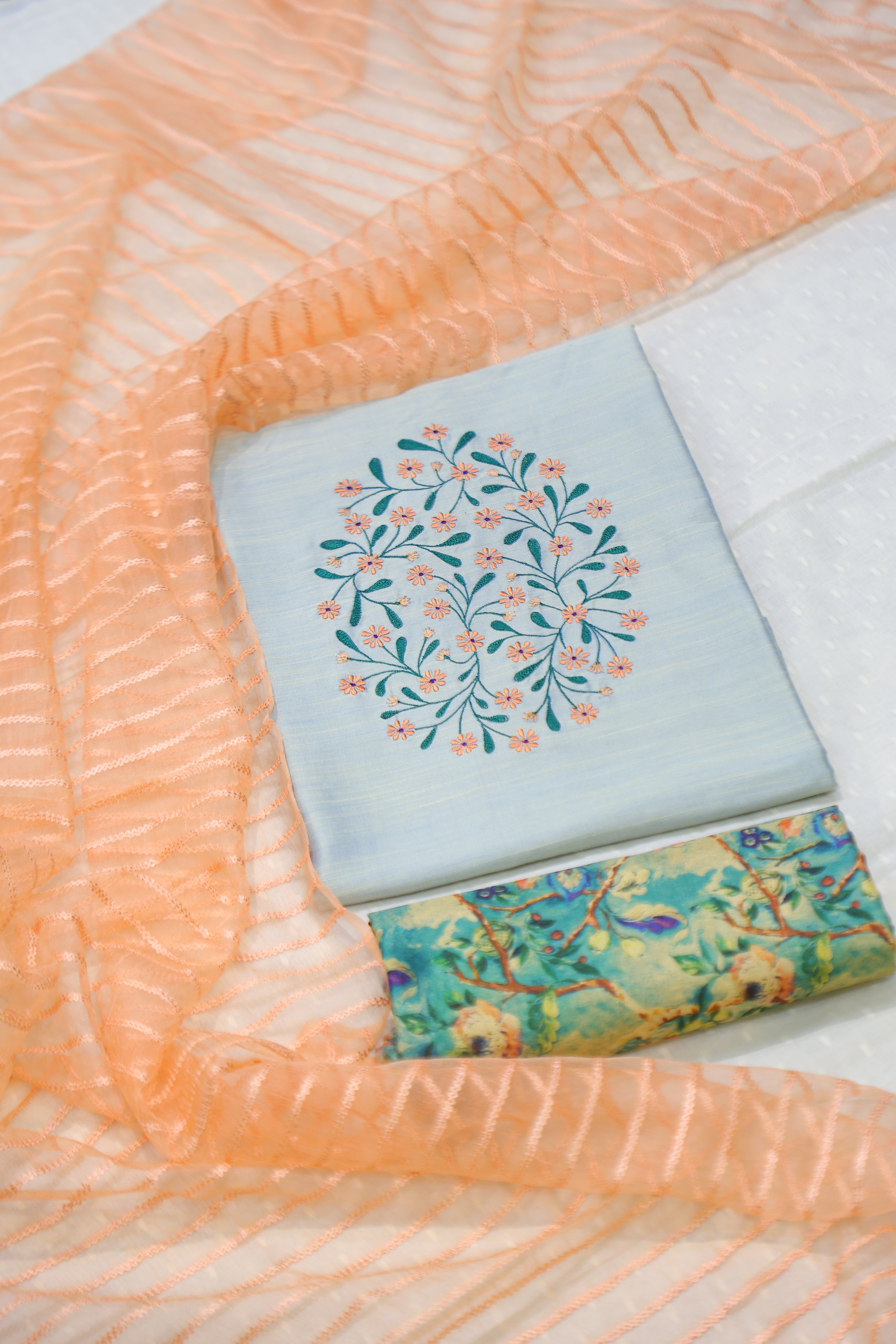 Cotton Silk 3 Piece Unstitched Set -19