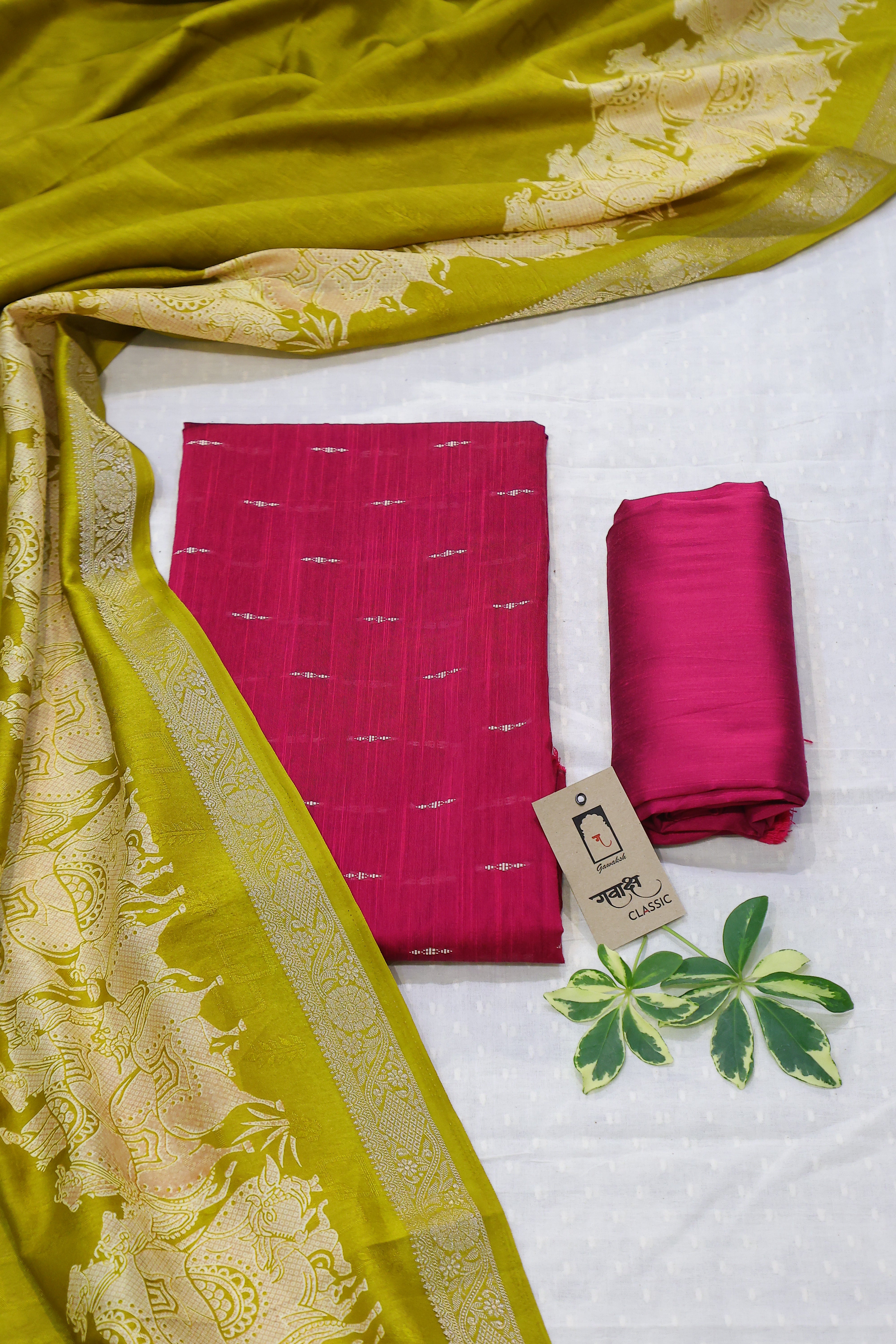 Cotton Silk 3 Piece Unstitched Set -36