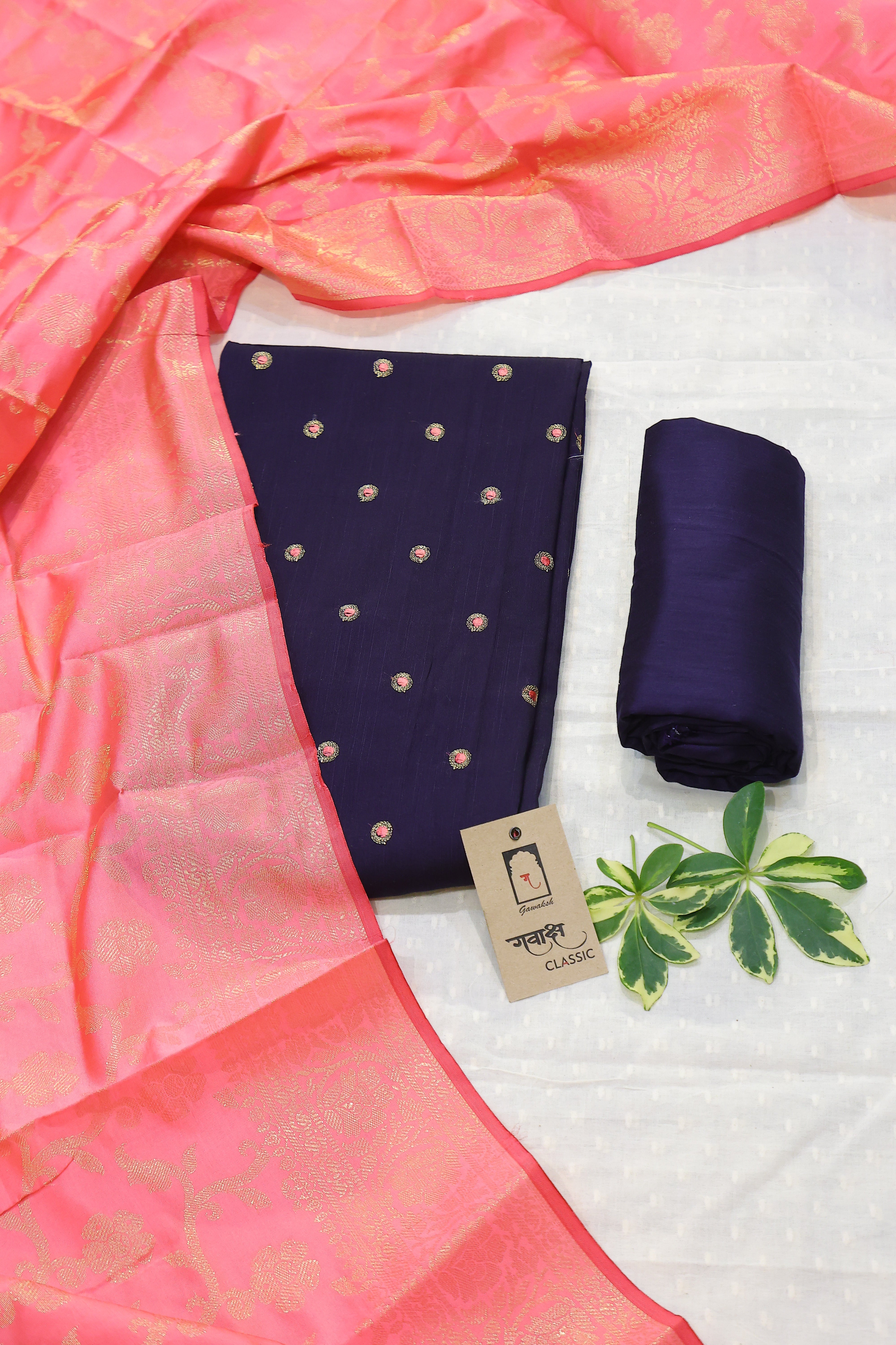 Cotton Silk 3 Piece Unstitched Set -38