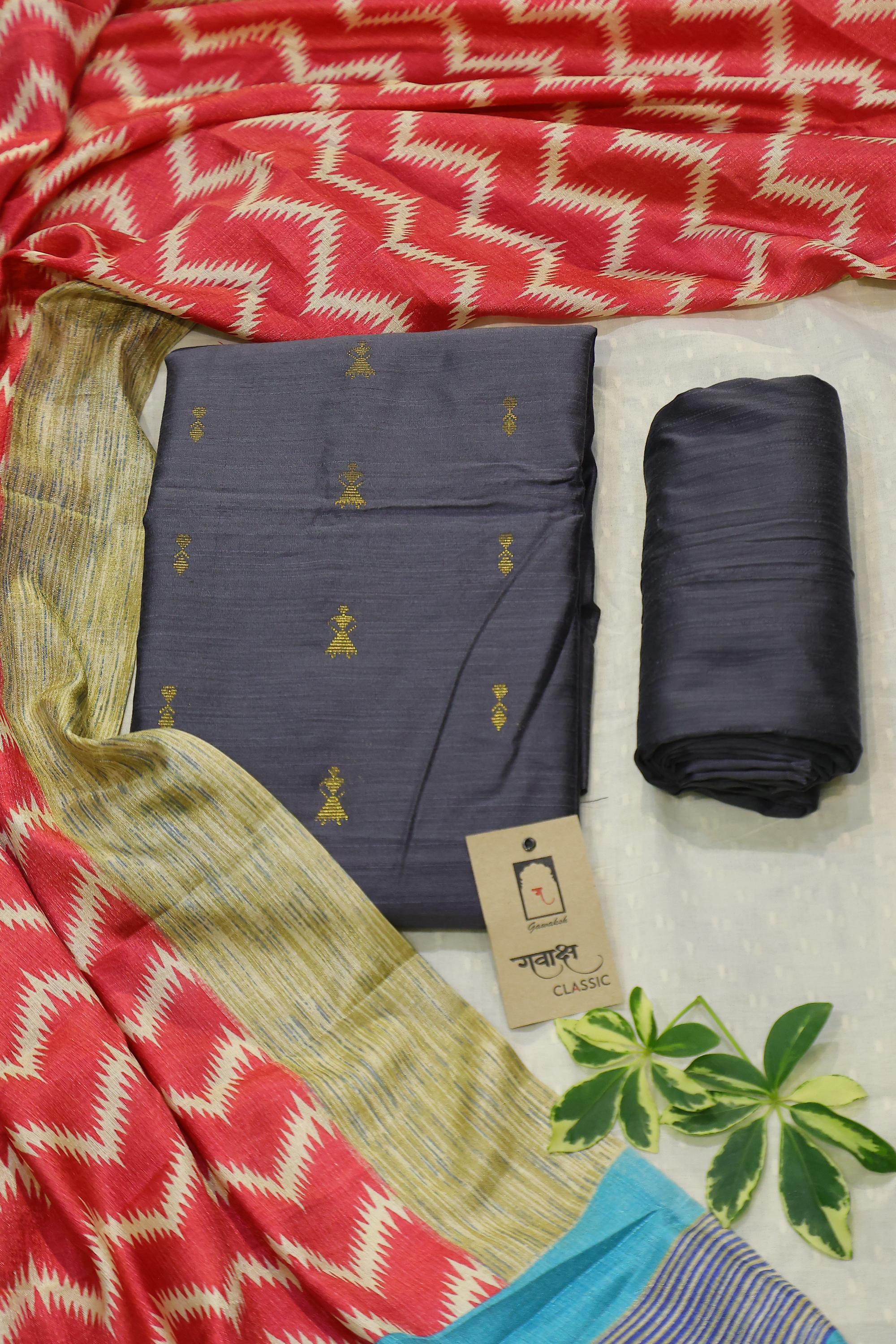 Cotton Silk 3 Piece Unstitched Set -27