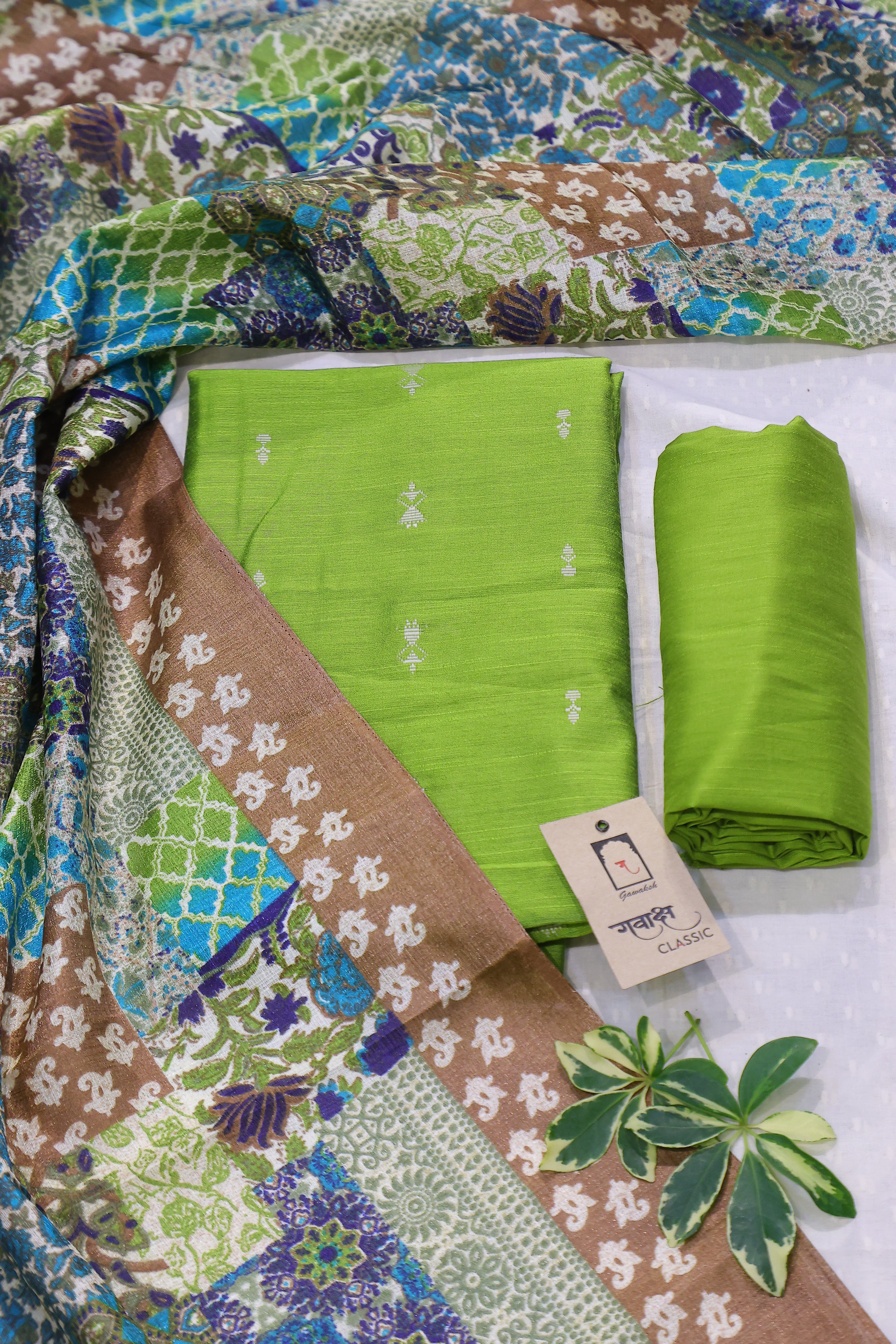 Cotton Silk 3 Piece Unstitched Set -29