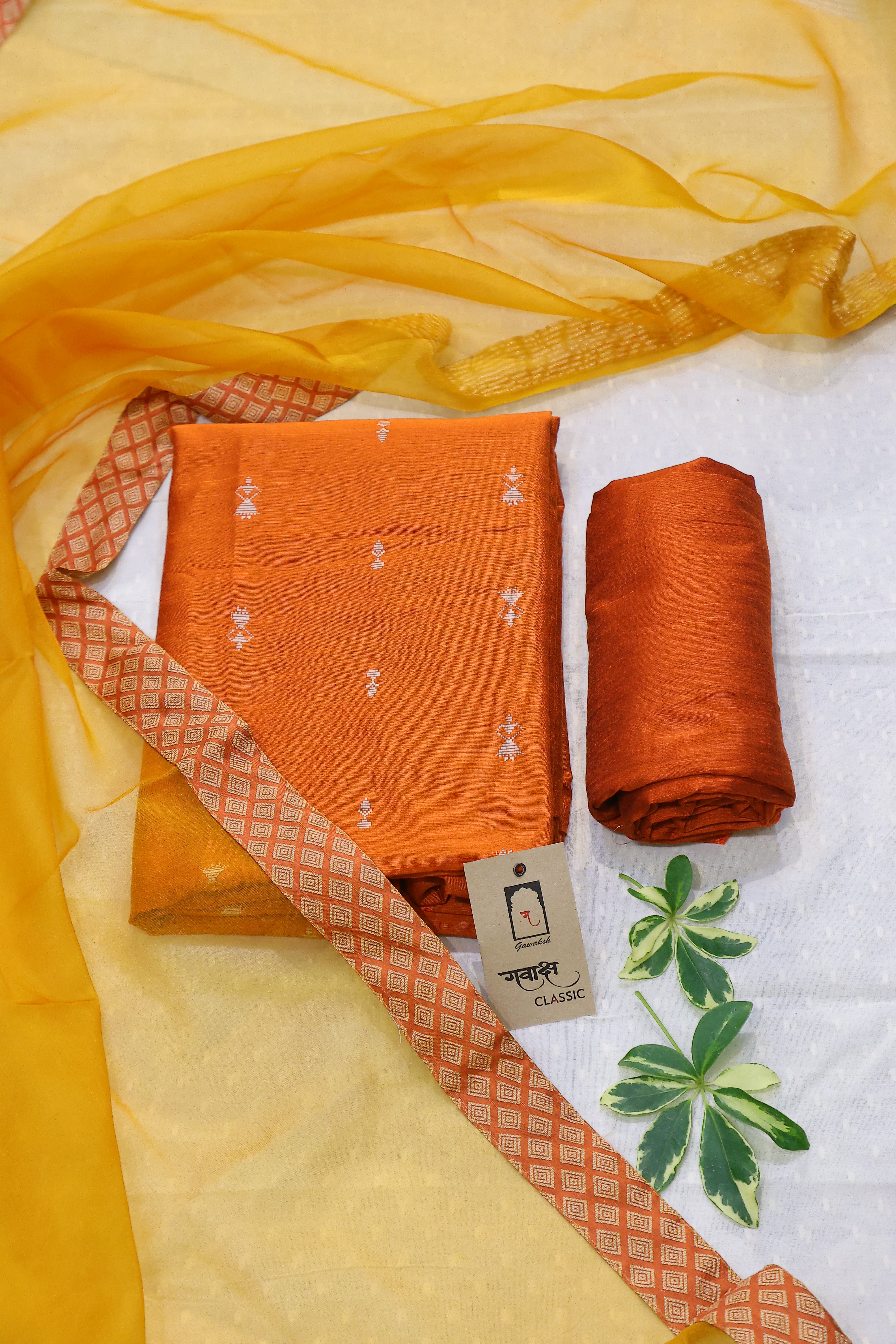 Cotton Silk 3 Piece Unstitched Set -34