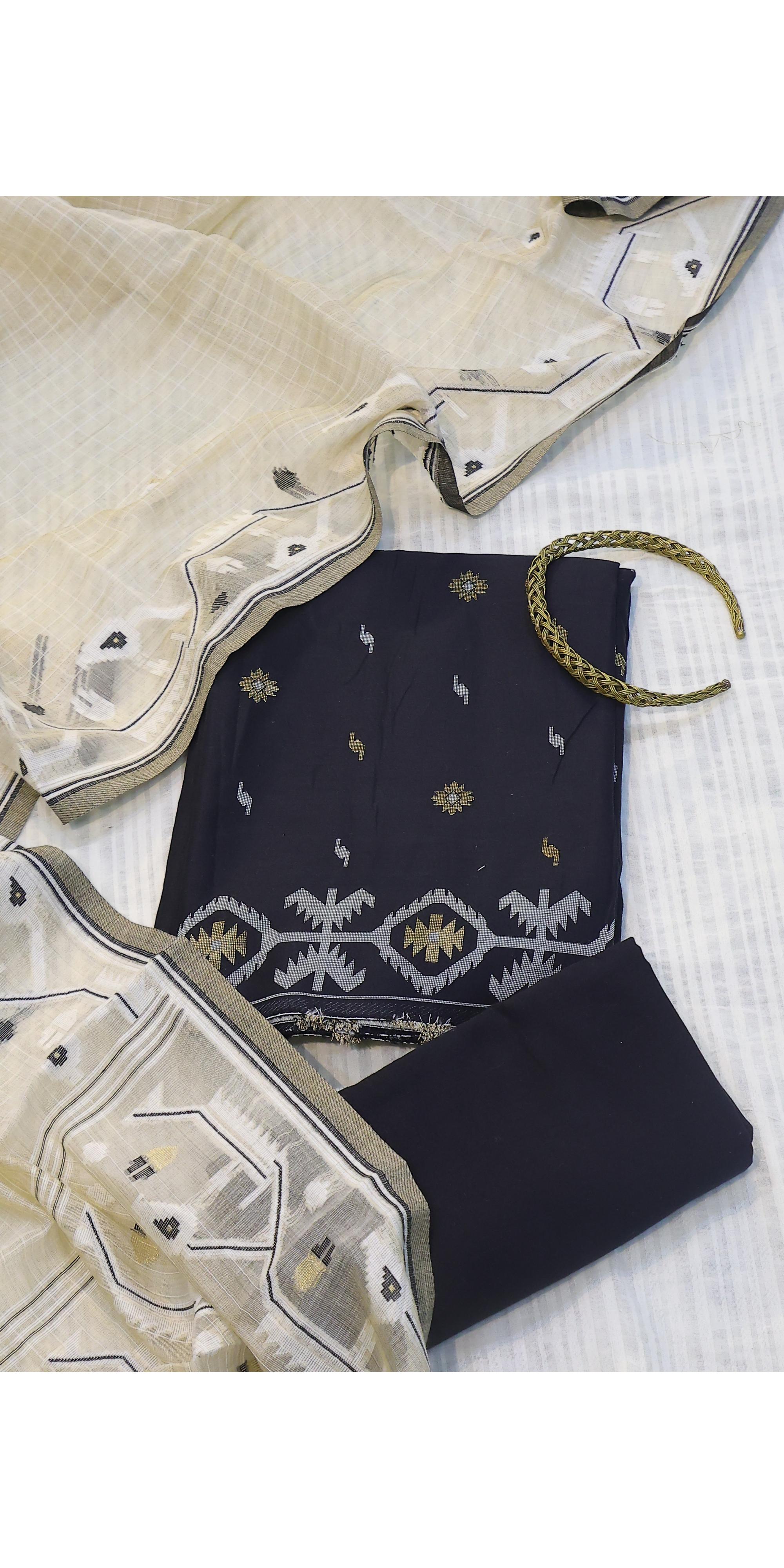 Cotton 3 Piece Unstitched Set -45