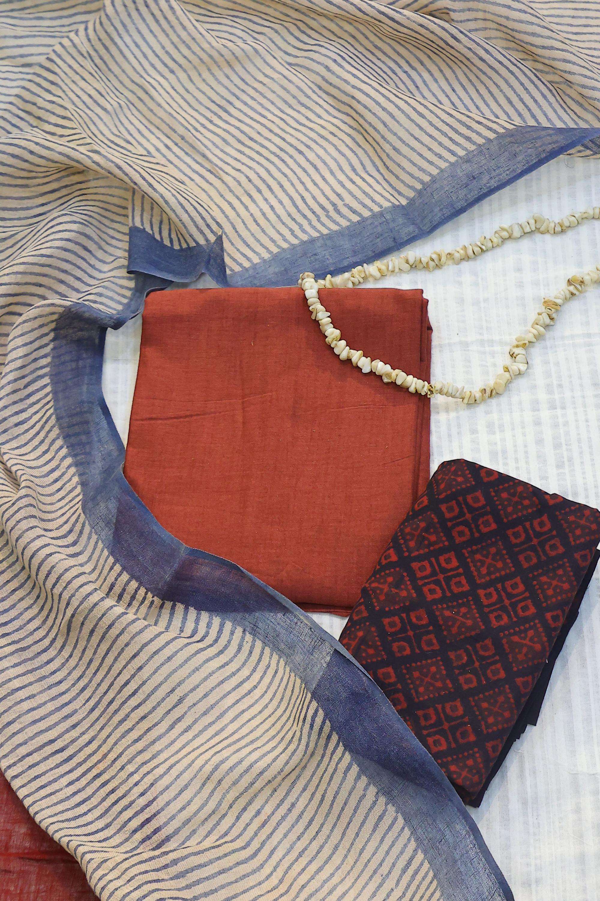 Cotton 3 Piece Unstitched Set -55