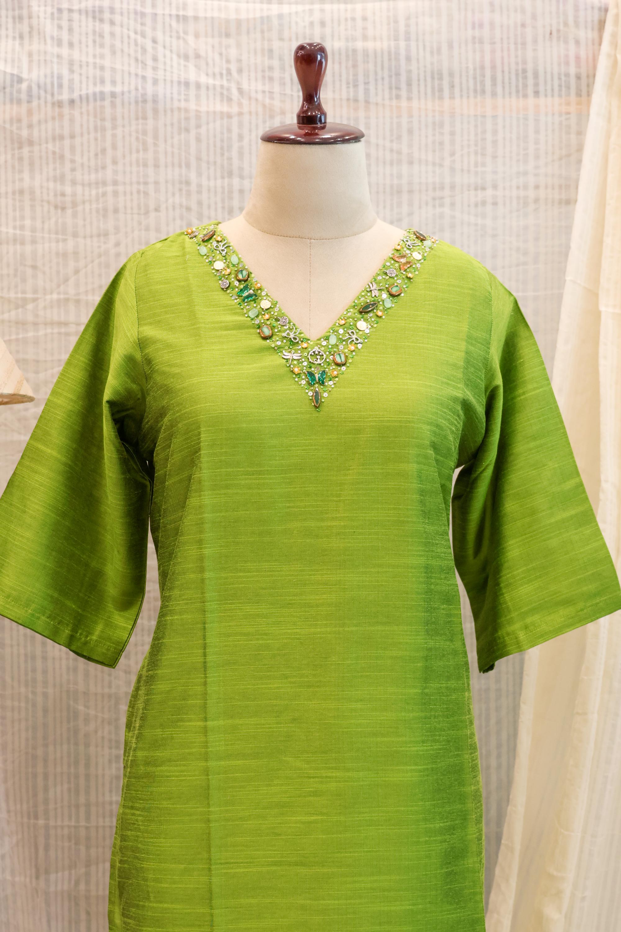 Cotton Silk Ready-to-Wear Kurta - Elegant Ethnic Design RMK-112