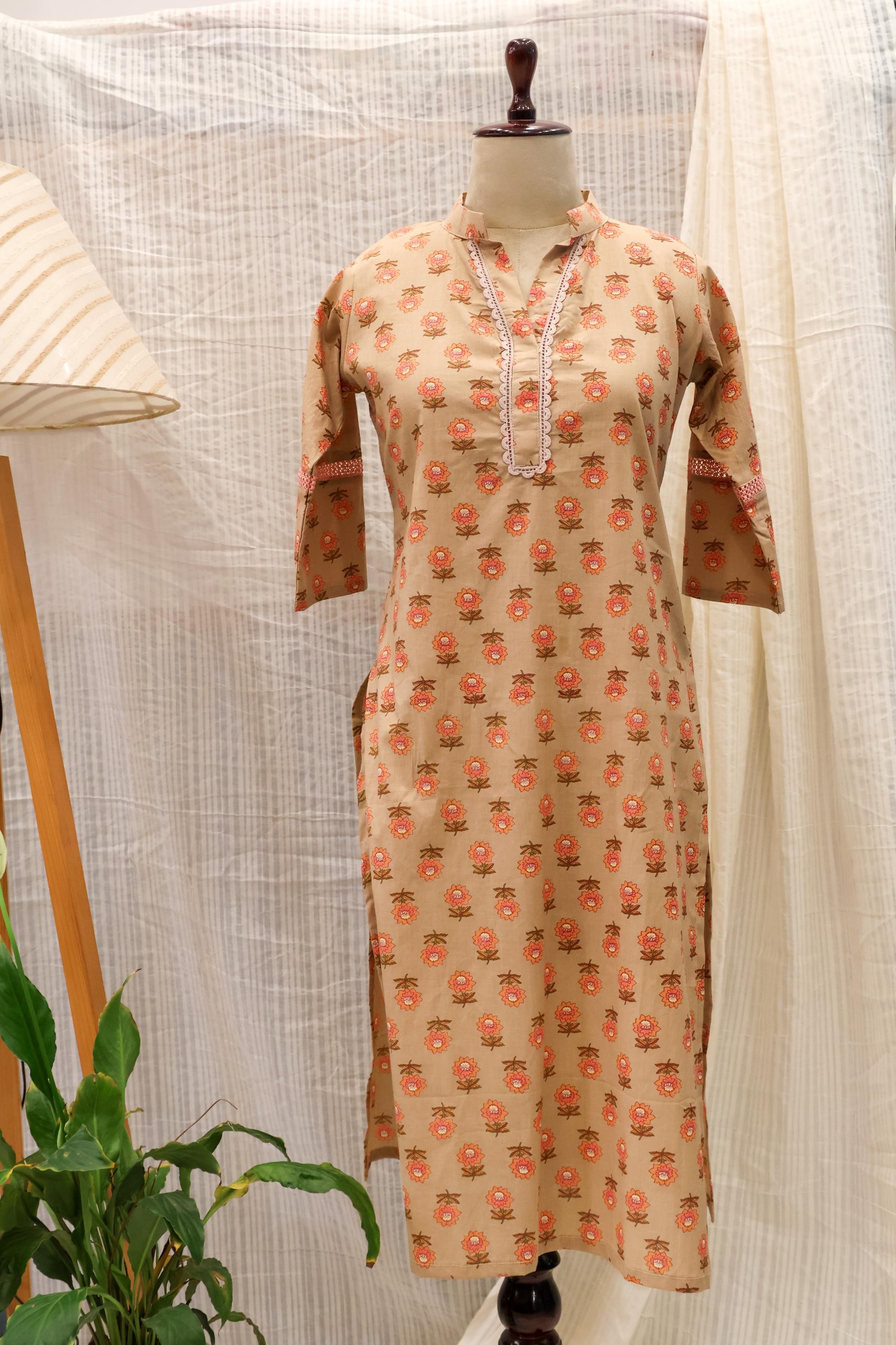 Cotton Ready-to-Wear Kurta - Elegant Ethnic Design RMK-178
