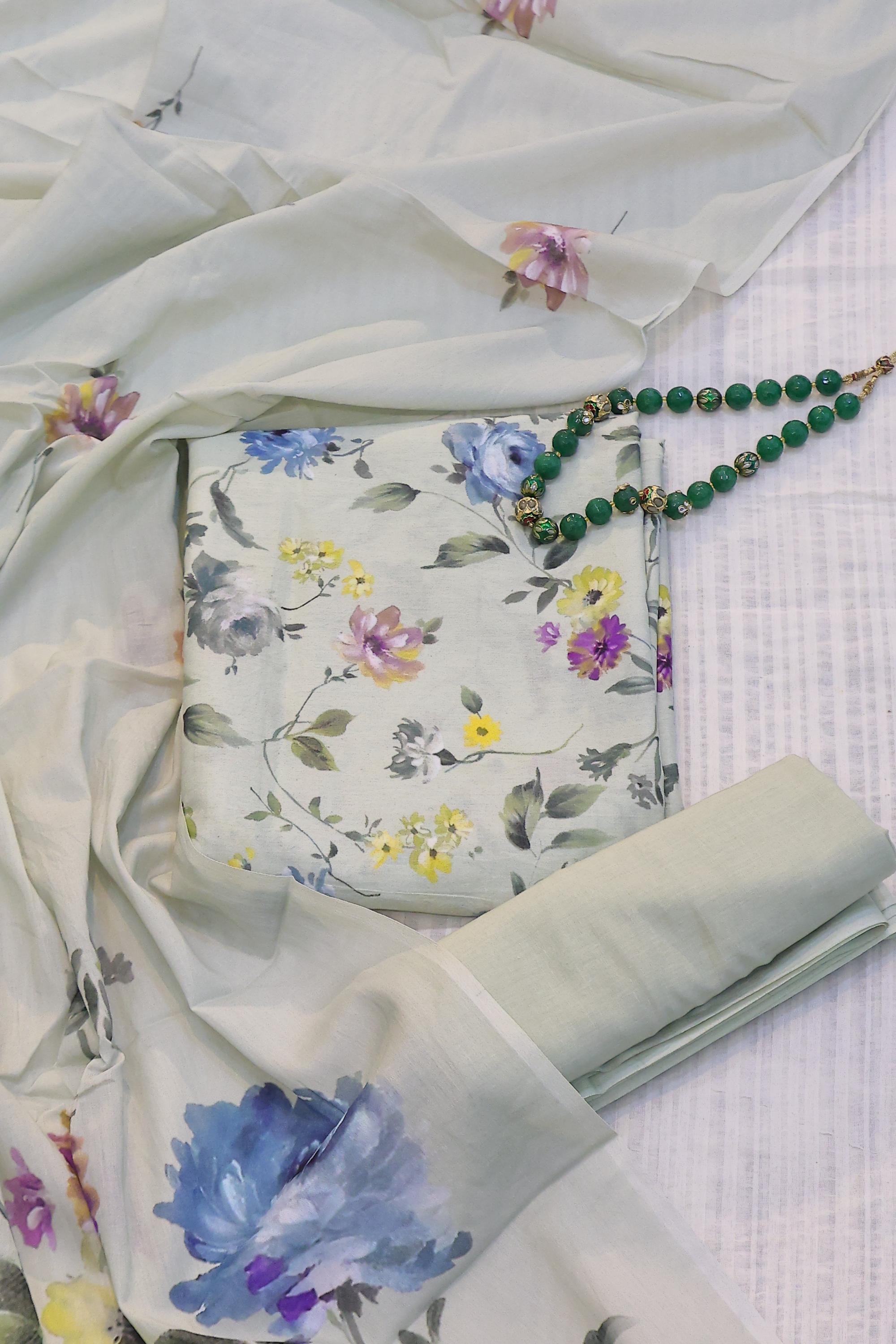 Cotton 3 Piece Unstitched Set -77