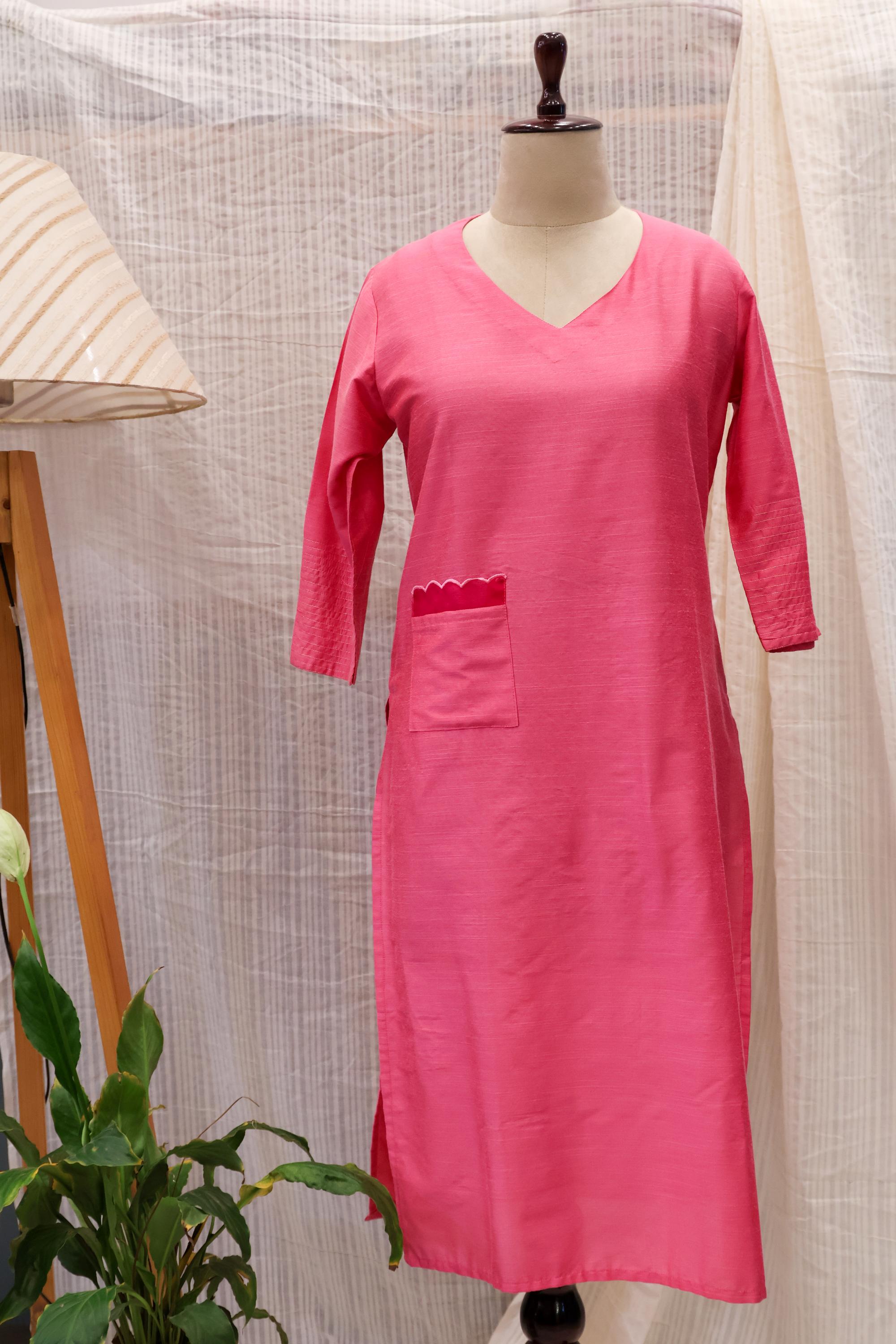 Cotton Silk Ready-to-Wear Kurta - Elegant Ethnic Design RMK-145