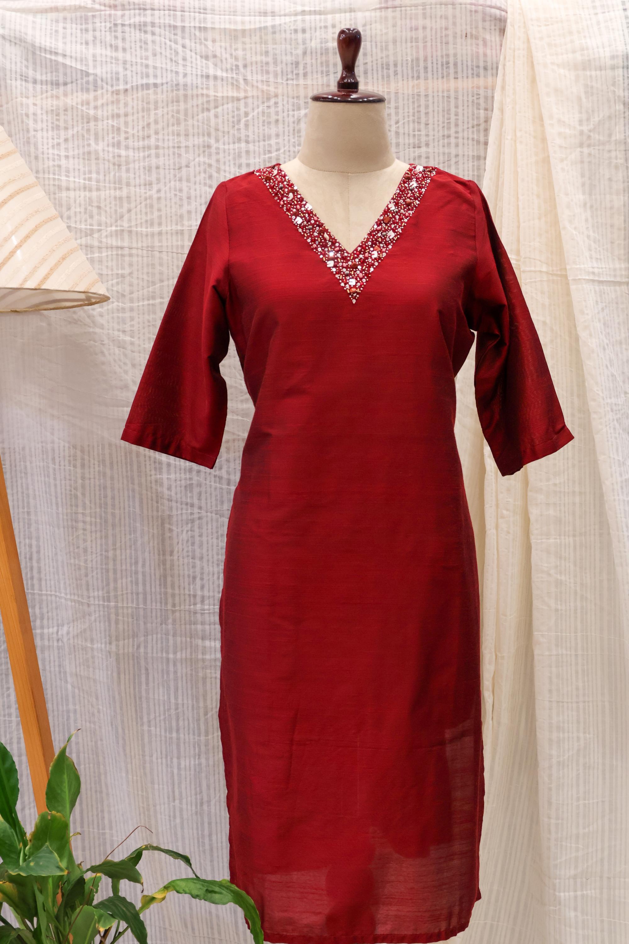 Cotton Silk Ready-to-Wear Kurta - Elegant Ethnic Design RMK-108