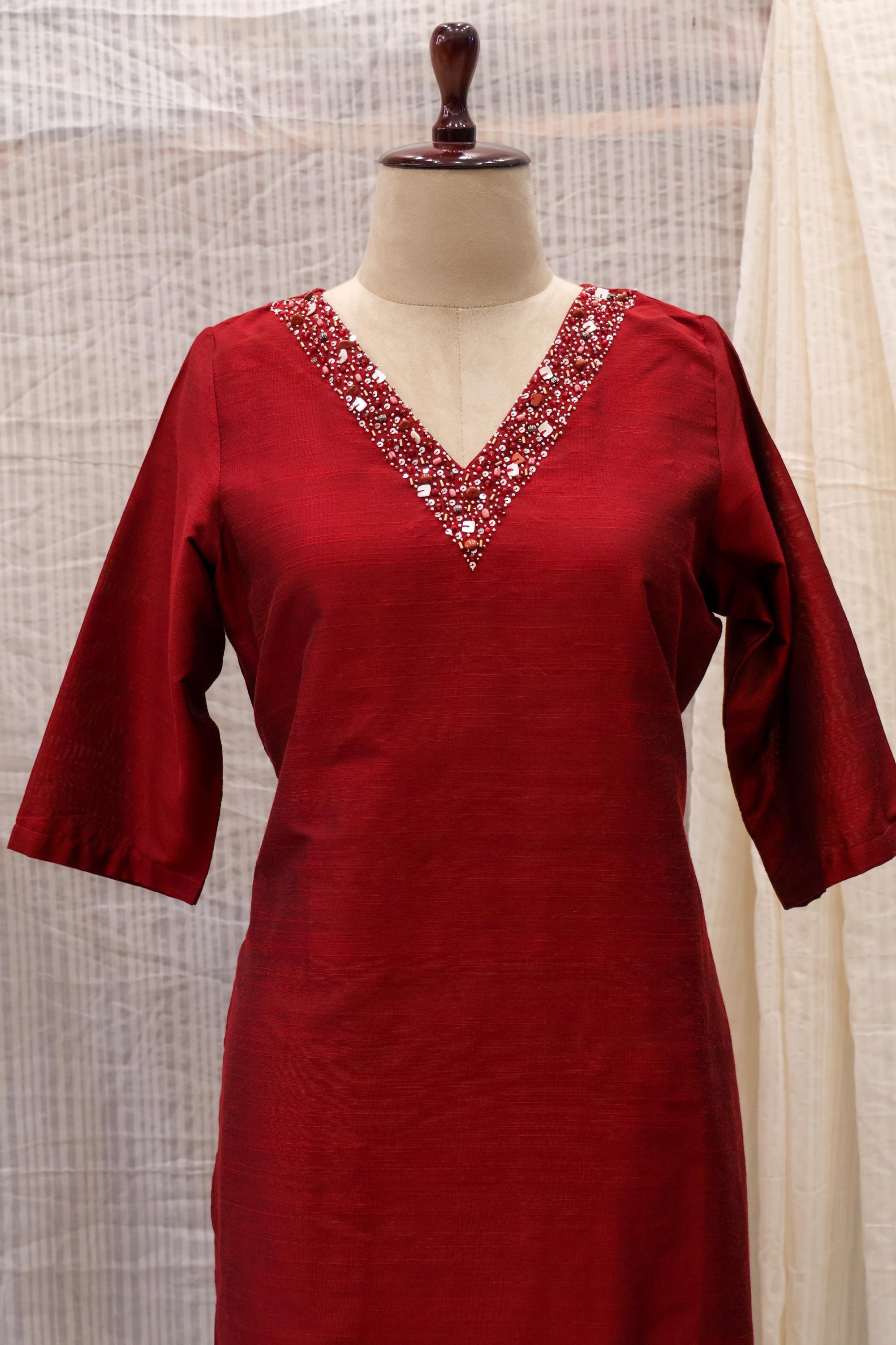 Cotton Silk Ready-to-Wear Kurta - Elegant Ethnic Design RMK-108