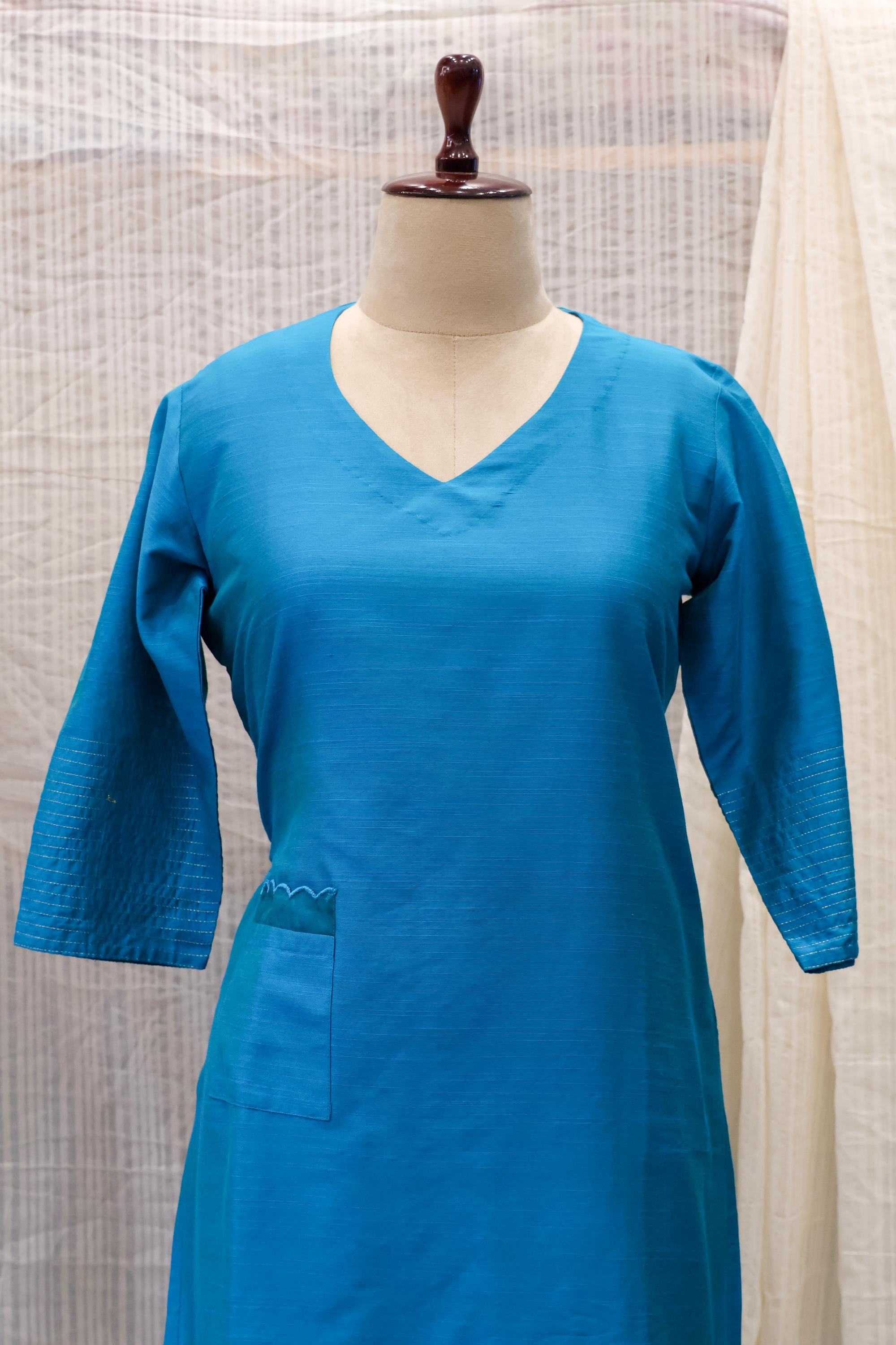 Cotton Silk Ready-to-Wear Kurta - Elegant Ethnic Design RMK-129