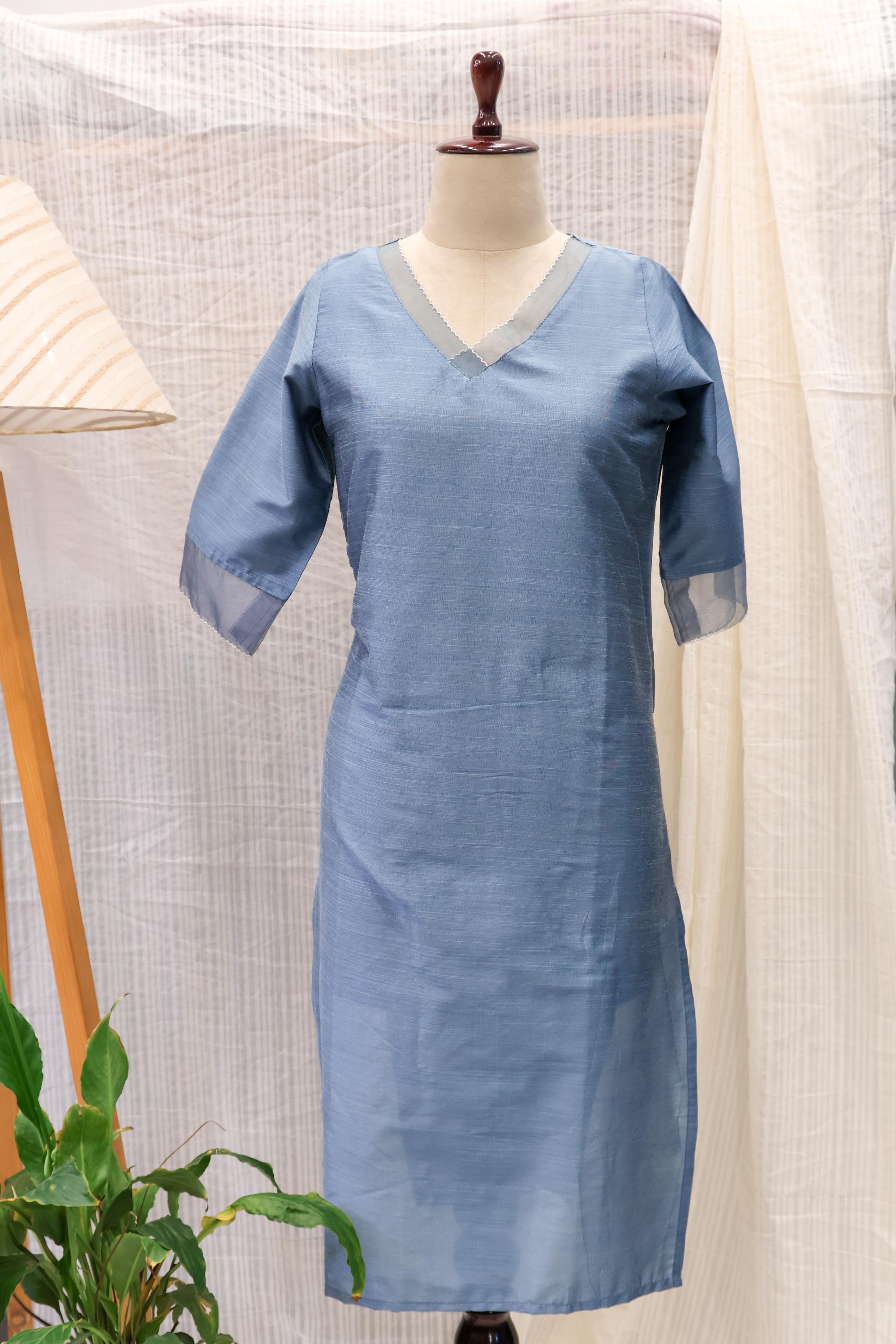 Cotton Silk Ready-to-Wear Kurta - Elegant Ethnic Design RMK-124