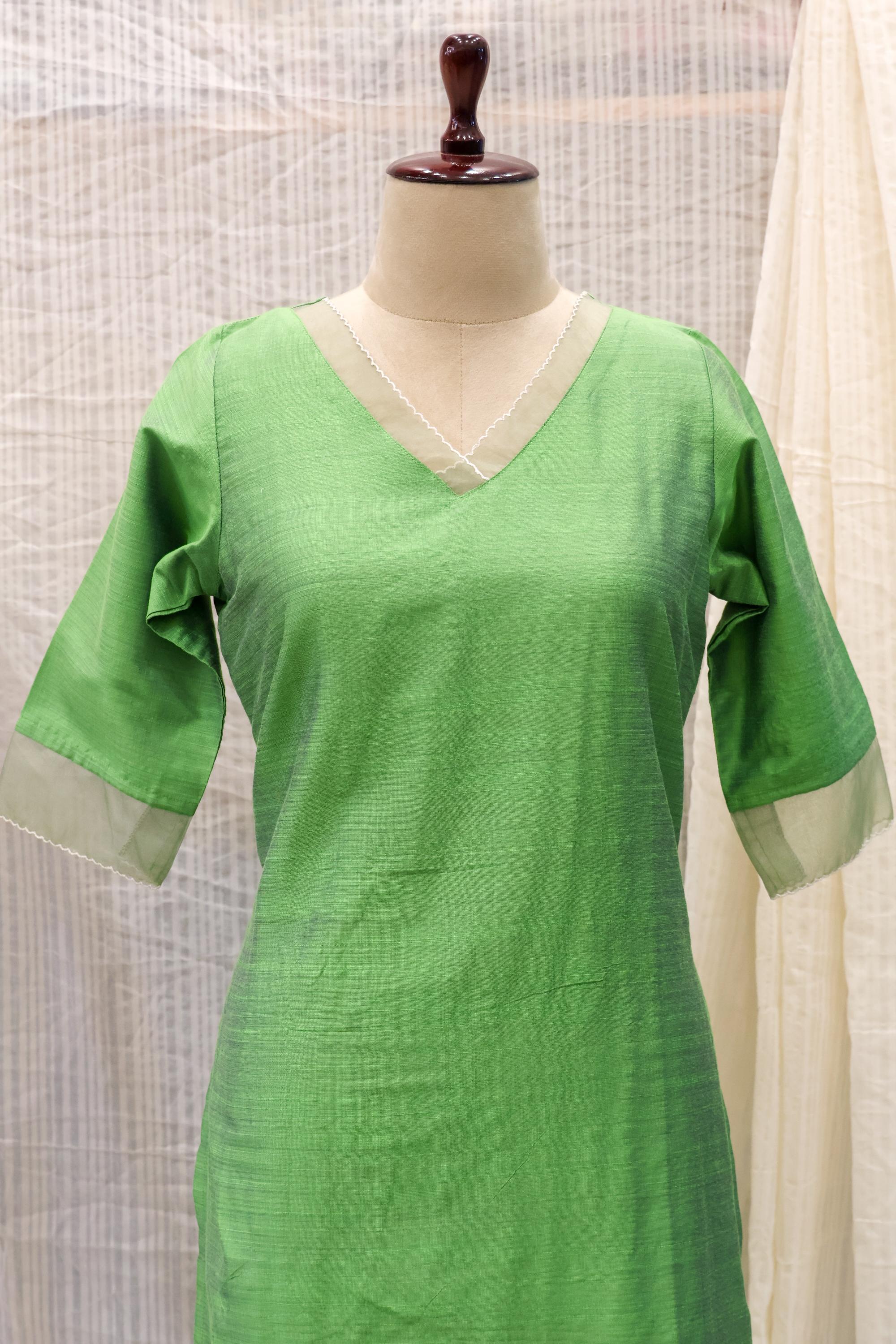 Cotton Silk Ready-to-Wear Kurta - Elegant Ethnic Design RMK-223