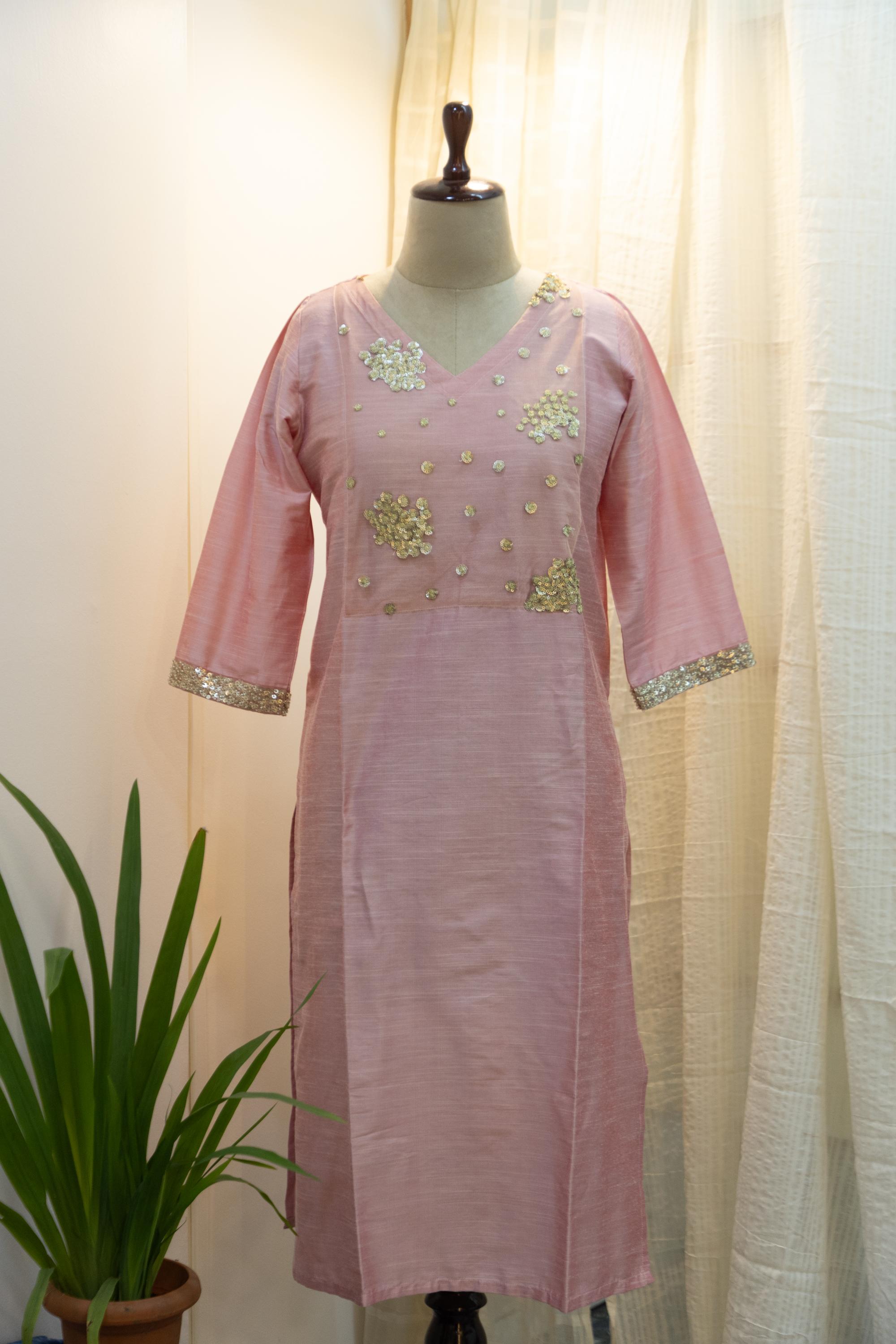 Cotton Silk Ready-to-Wear Kurta - Elegant Ethnic Design GAN-001