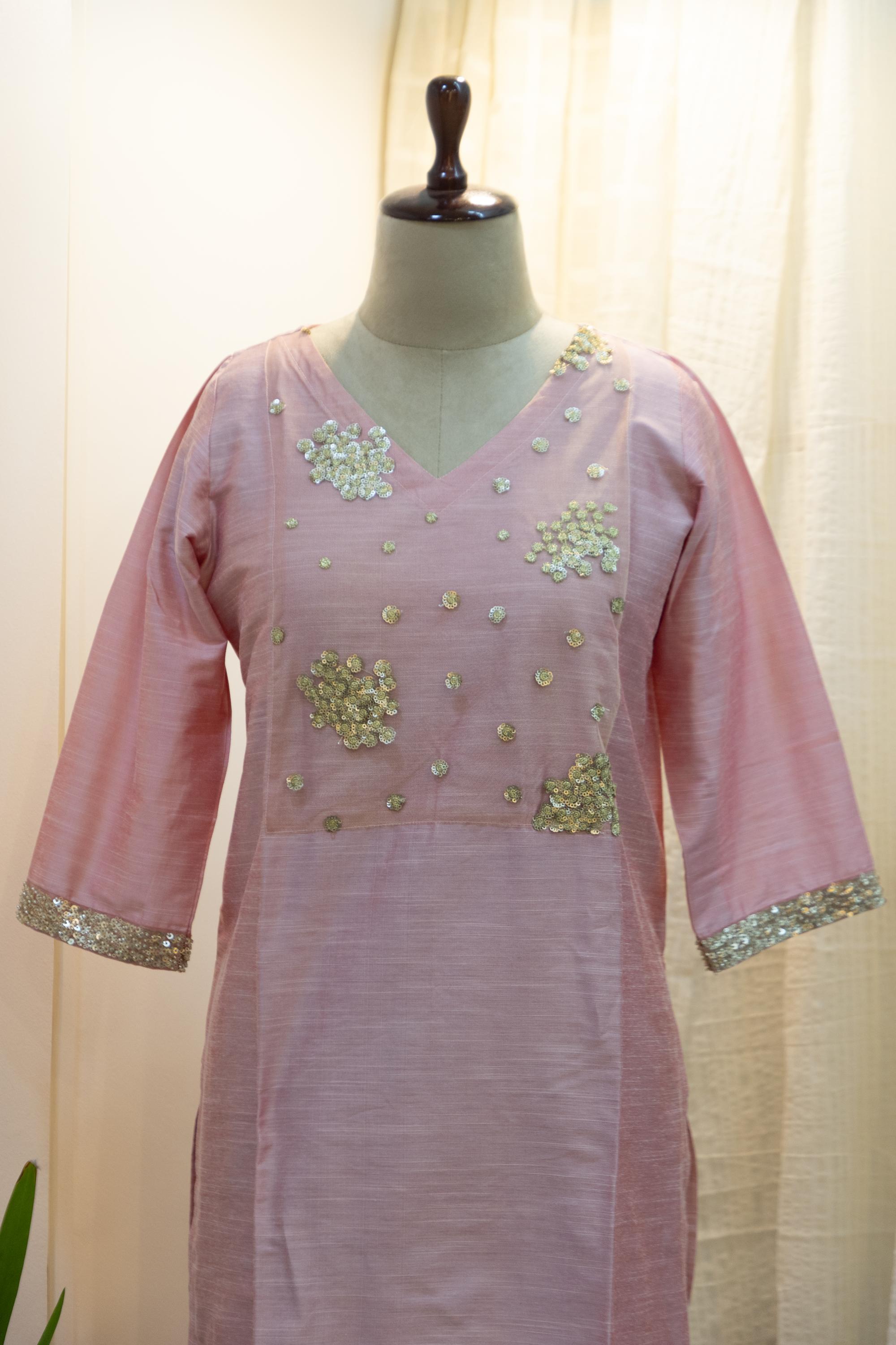 Cotton Silk Ready-to-Wear Kurta - Elegant Ethnic Design GAN-001