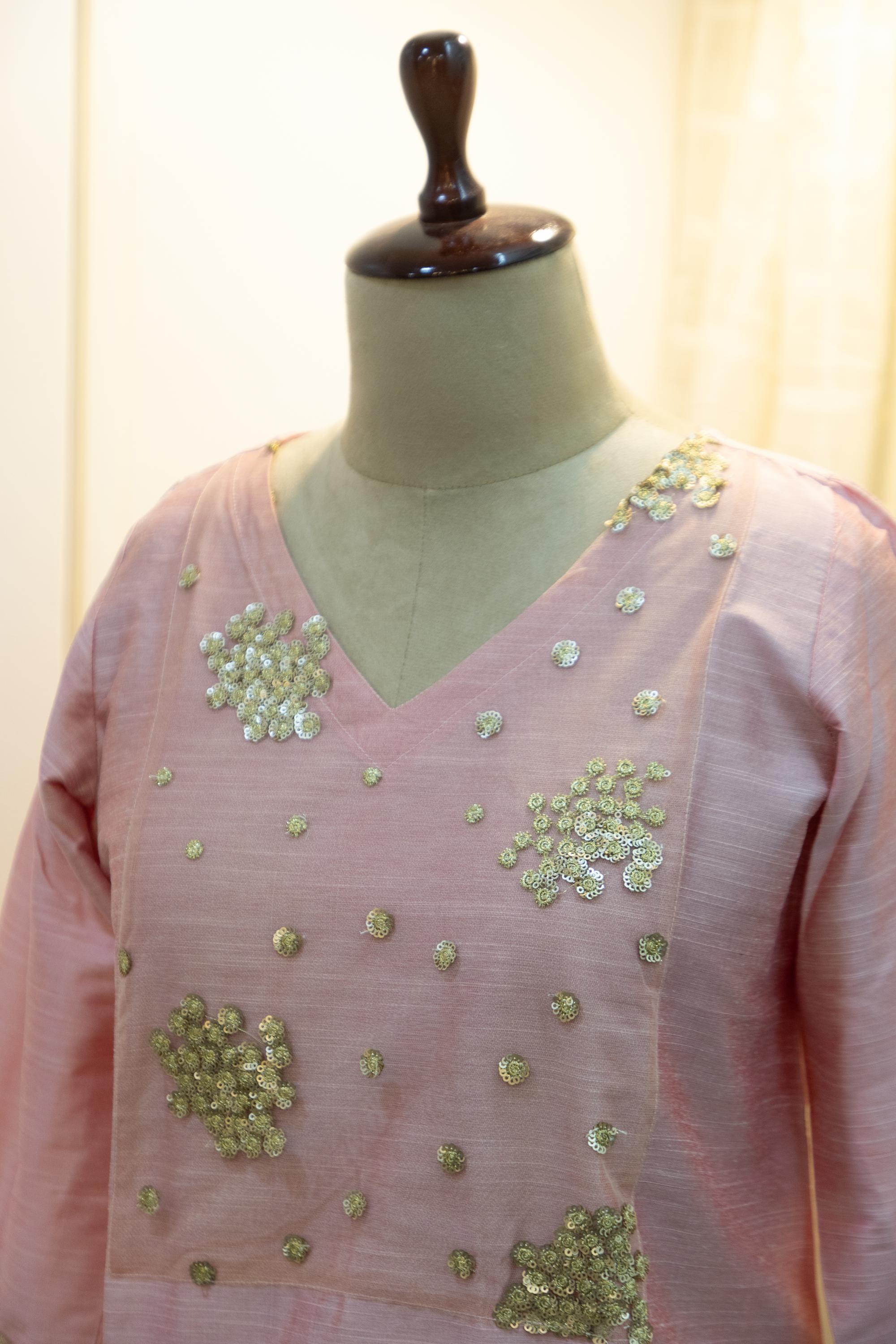 Cotton Silk Ready-to-Wear Kurta - Elegant Ethnic Design GAN-001