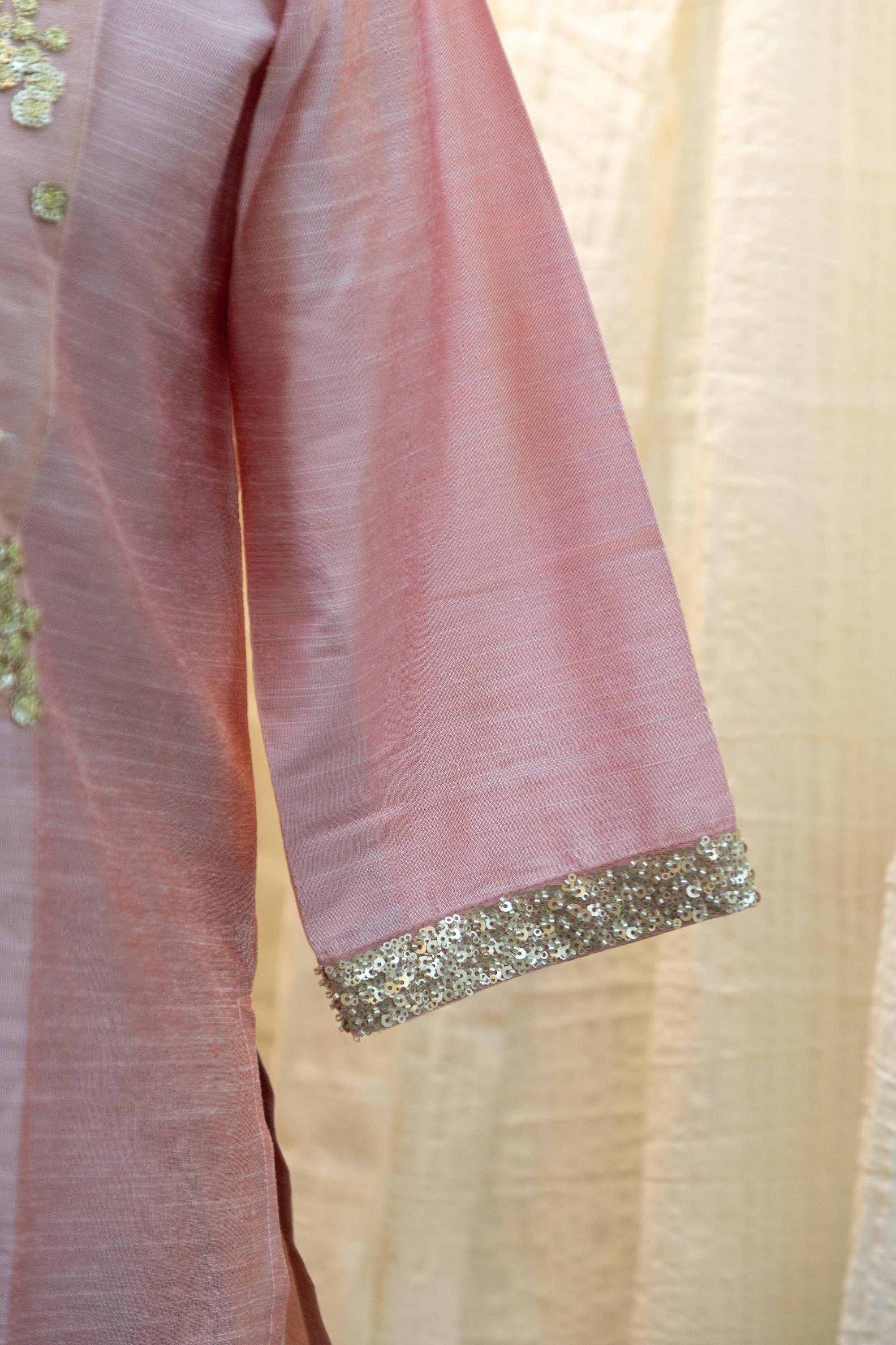 Cotton Silk Ready-to-Wear Kurta - Elegant Ethnic Design GAN-001