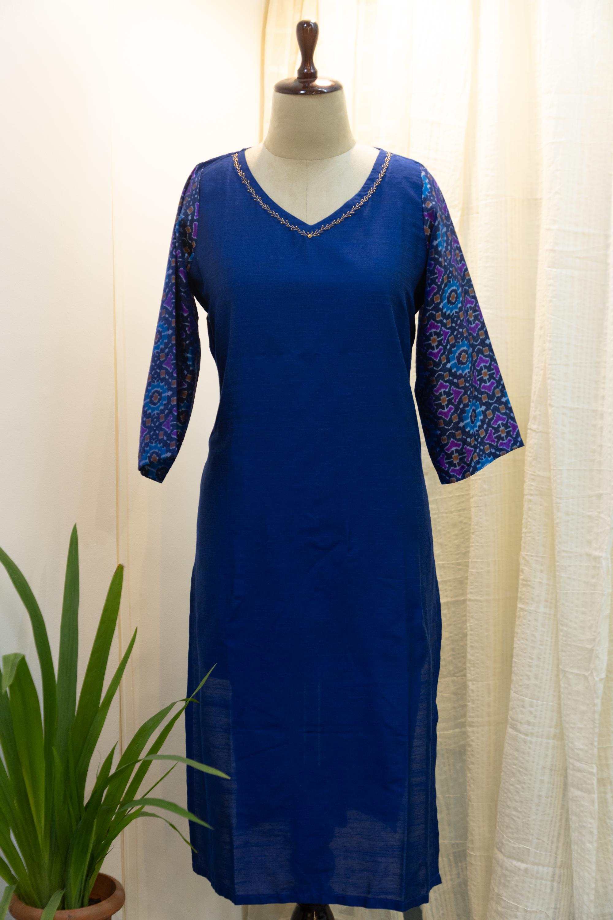 Cotton Silk Ready-to-Wear Kurta - Elegant Ethnic Design GAN-006