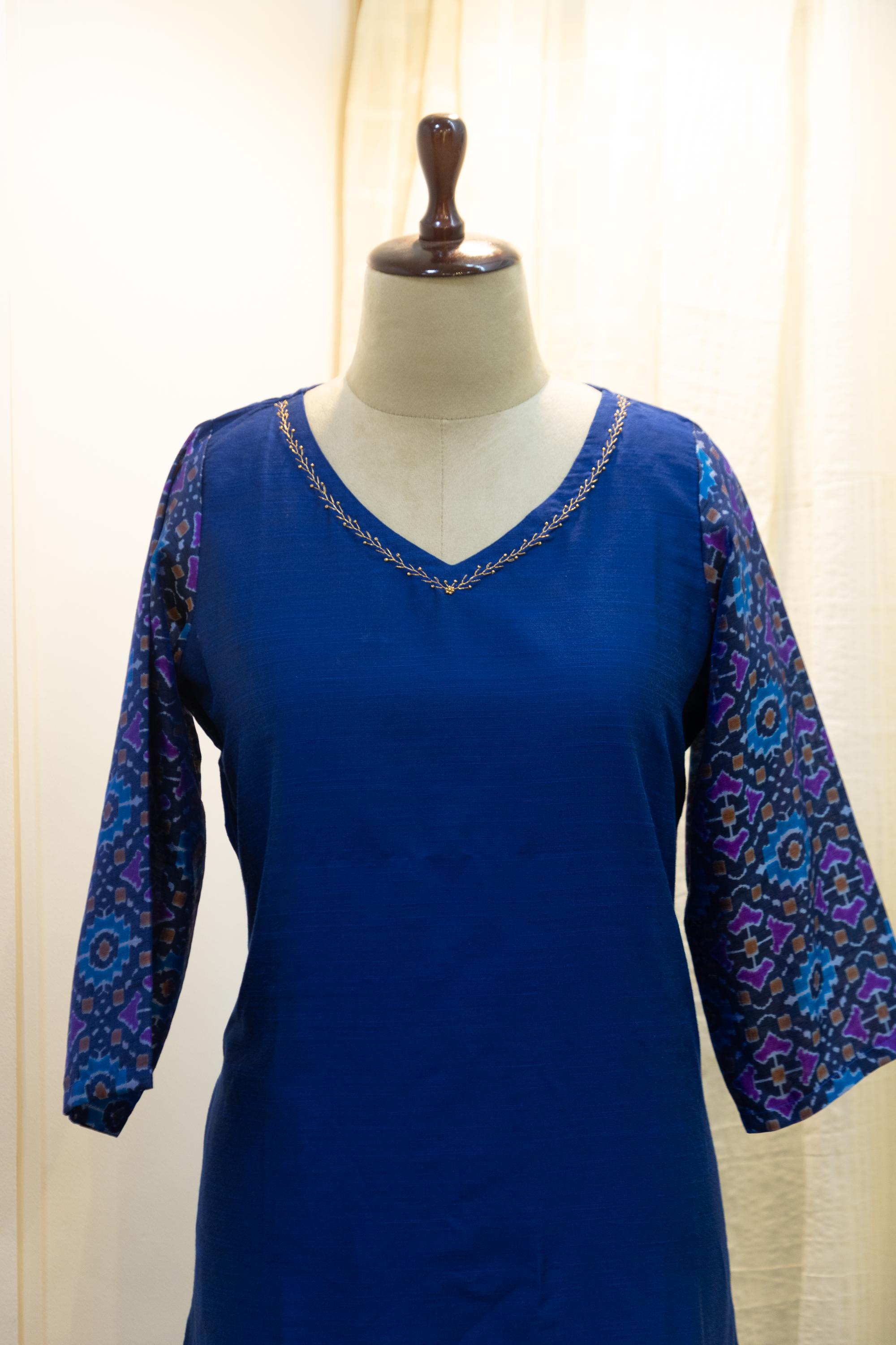 Cotton Silk Ready-to-Wear Kurta - Elegant Ethnic Design GAN-006