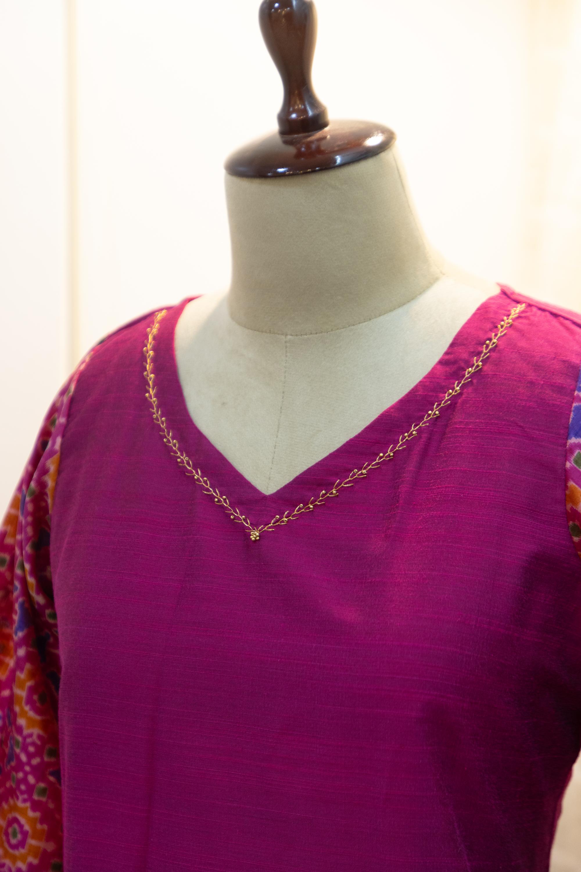 Cotton Silk Ready-to-Wear Kurta - Elegant Ethnic Design GAN-007