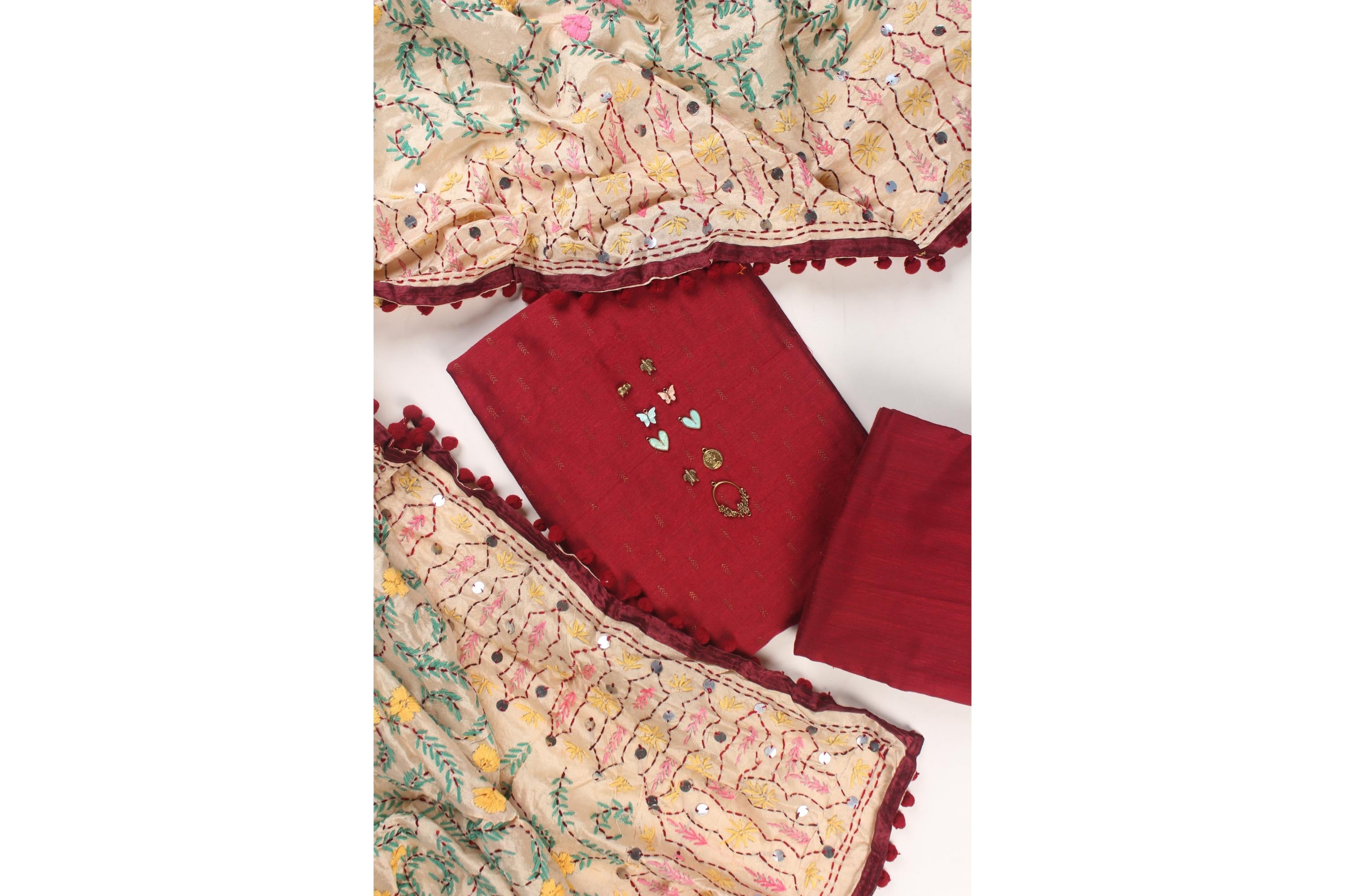 Phulkari Maroon