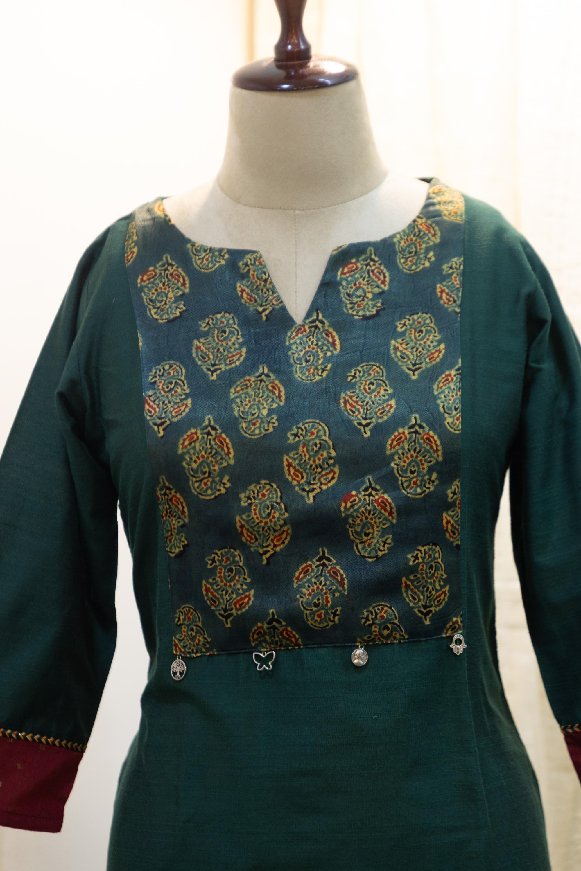 Cotton Silk Ready-to-Wear Kurta - Elegant Ethnic Design GAN-013