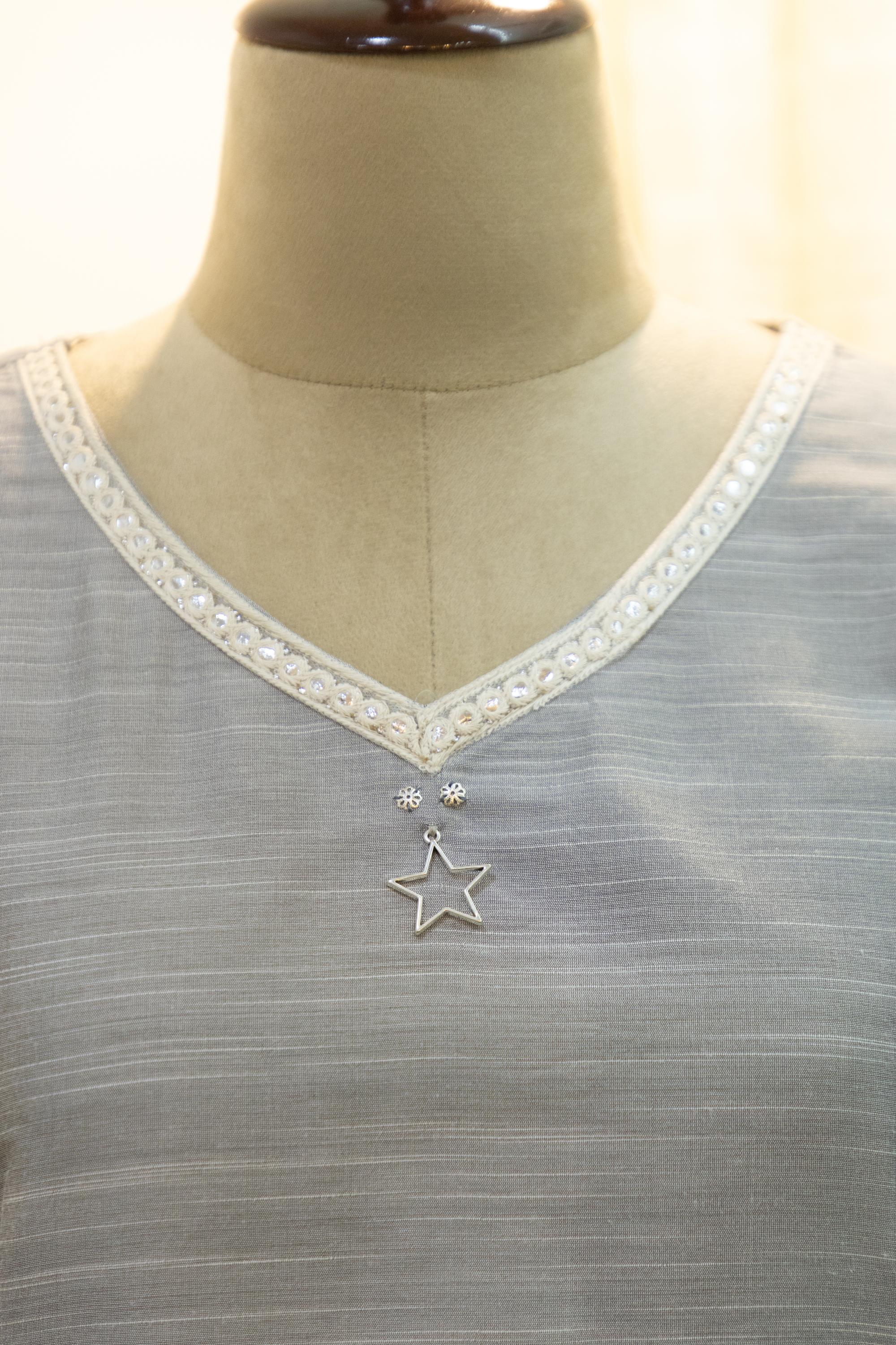 Cotton Silk Ready-to-Wear Kurta - Elegant Ethnic Design GAN-009