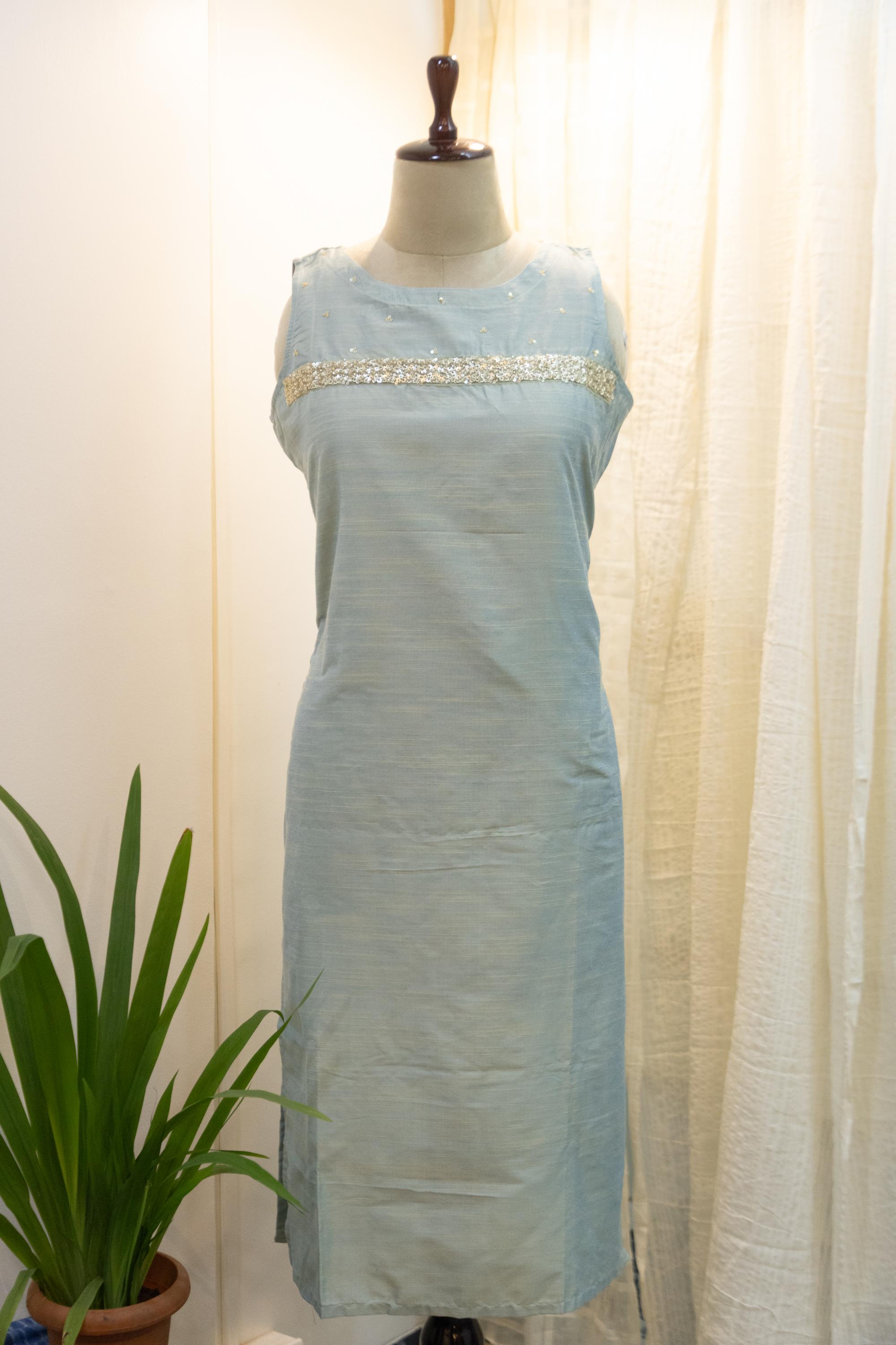 Cotton Silk Ready-to-Wear Kurta - Elegant Ethnic Design GAN-012