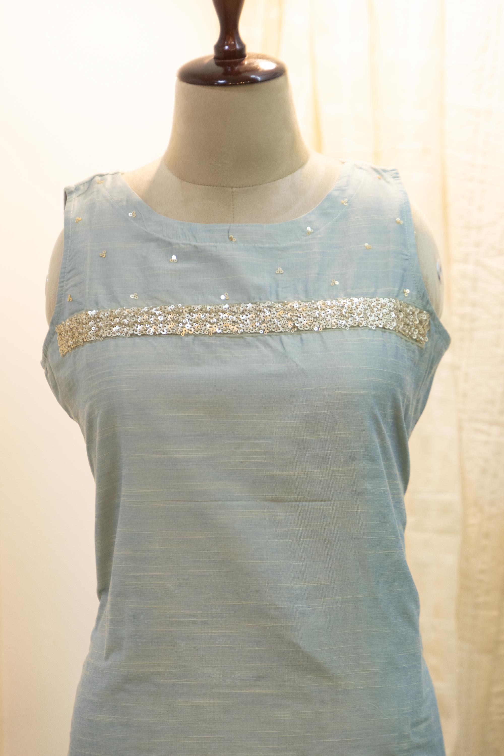 Cotton Silk Ready-to-Wear Kurta - Elegant Ethnic Design GAN-012