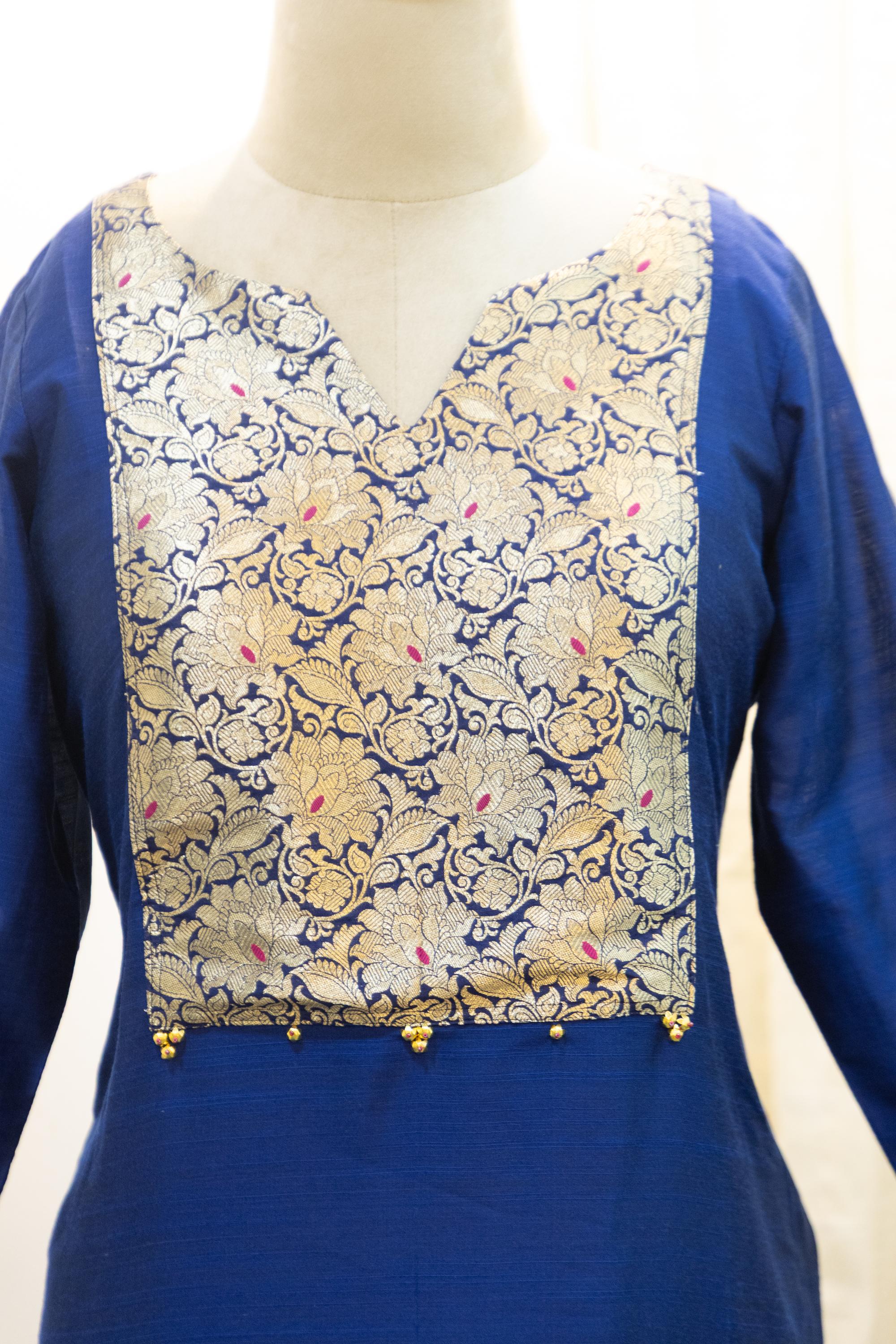 Cotton Silk Ready-to-Wear Kurta - Elegant Ethnic Design GAN-015